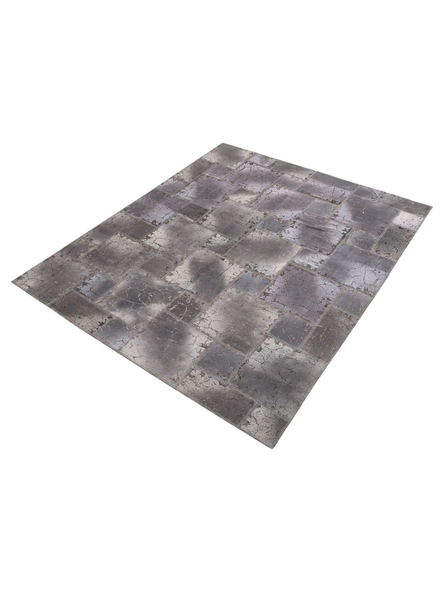 Patchwork Gray 8.3x9.10 Hand Knotted Rug