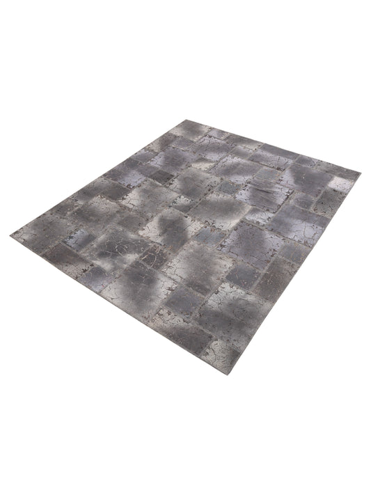 Patchwork Gray 8.3x9.10 Hand Knotted Rug