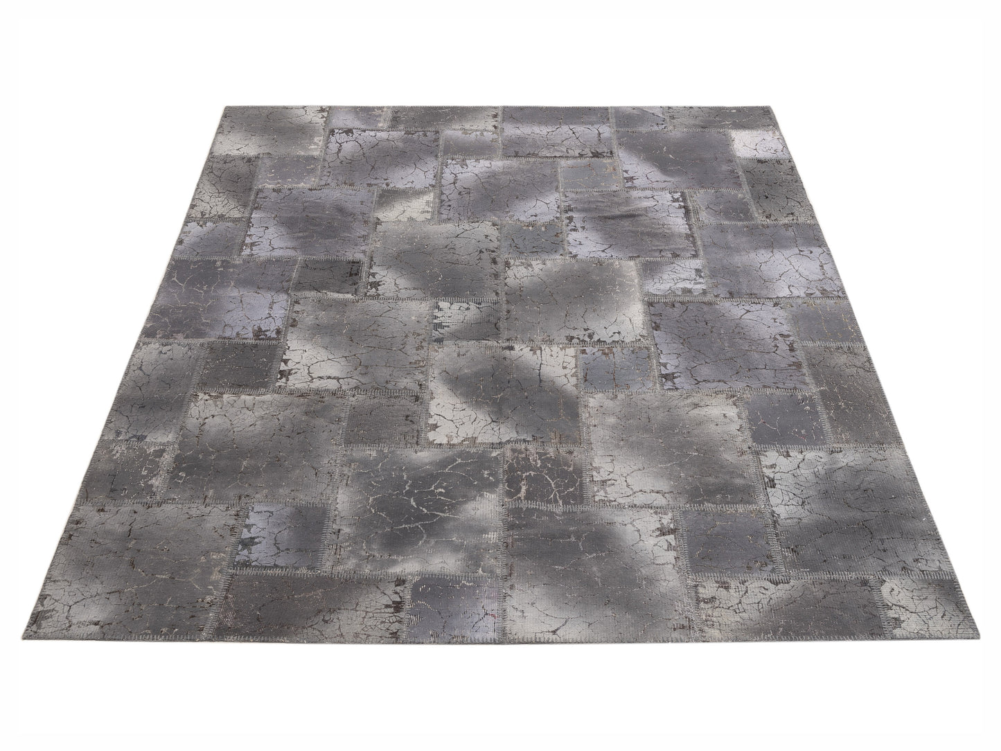 Patchwork Gray 8.3x9.10 Hand Knotted Rug