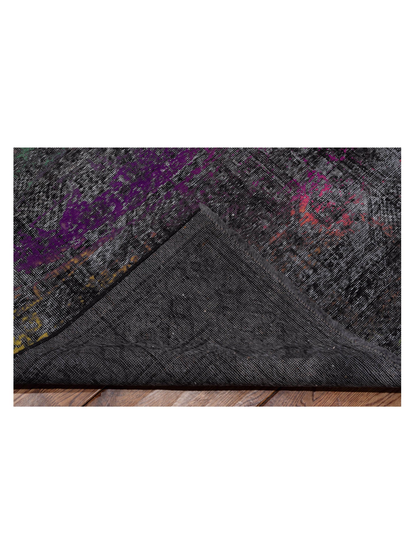 Vintage Black 8.5x13.3 Hand Knotted Rug
