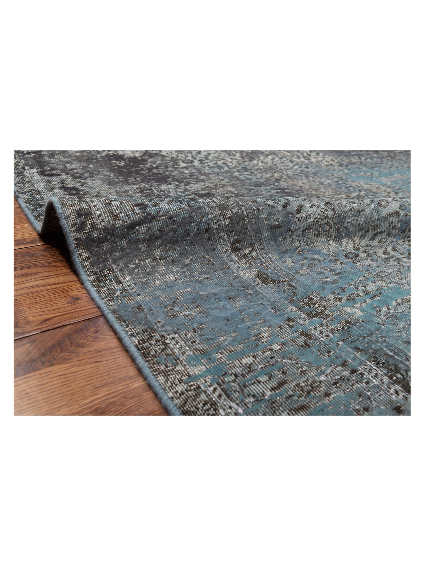 Vintage Silver Blue 8.5x11.9 Hand Knotted Rug