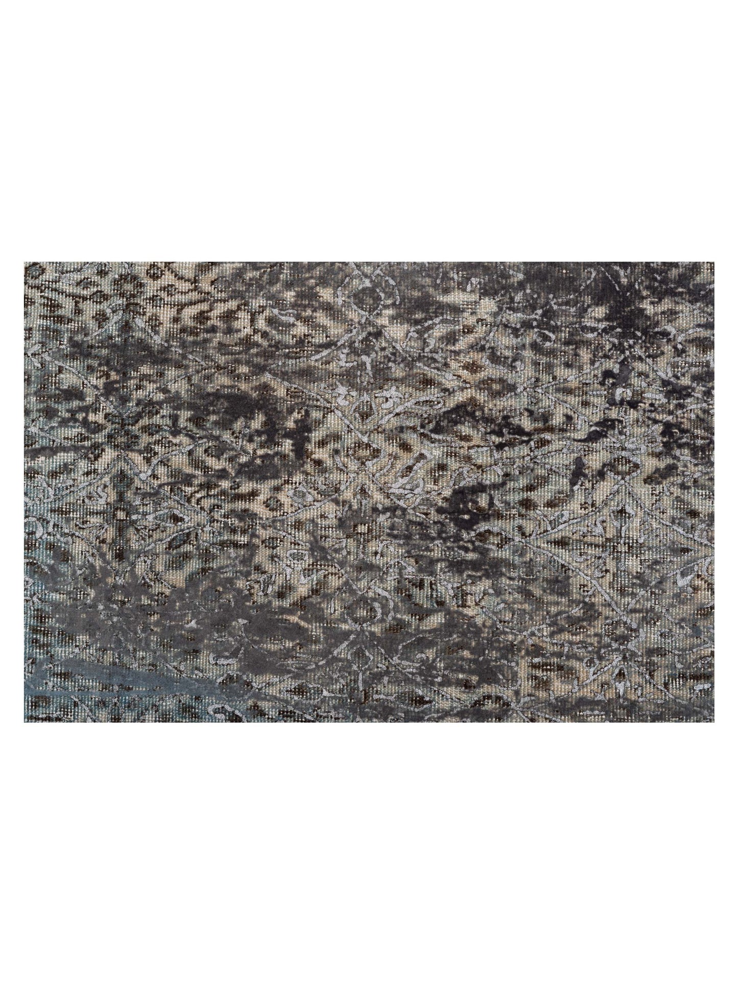 Vintage Silver Blue 8.5x11.9 Hand Knotted Rug