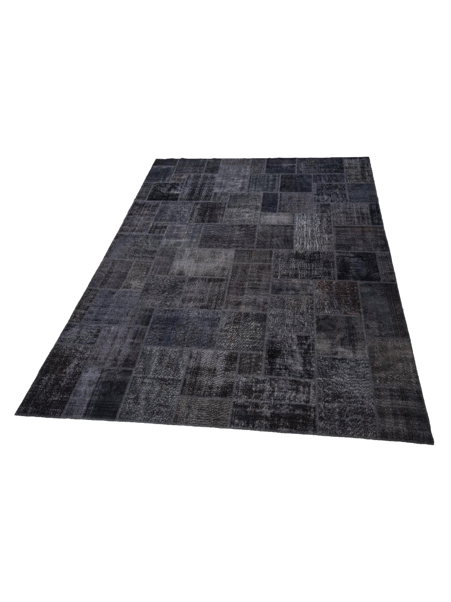 Patchwork Charcoal 12x15 Hand Knotted Rug