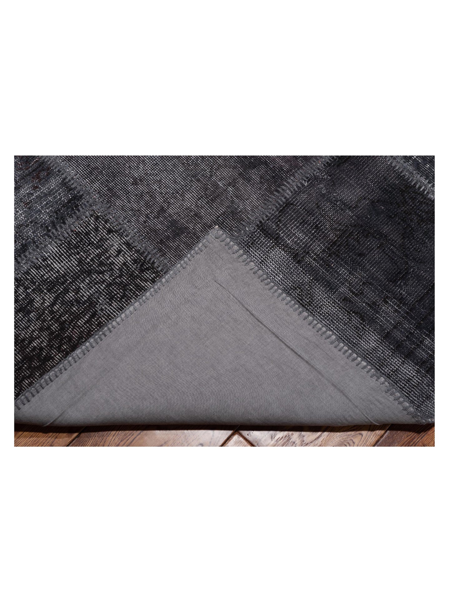 Patchwork Charcoal 12x15 Hand Knotted Rug