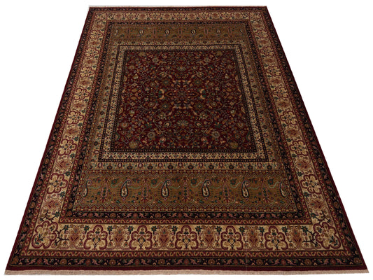 Sansira Red Ivory 8.1x9.11 Hand Knotted Rug