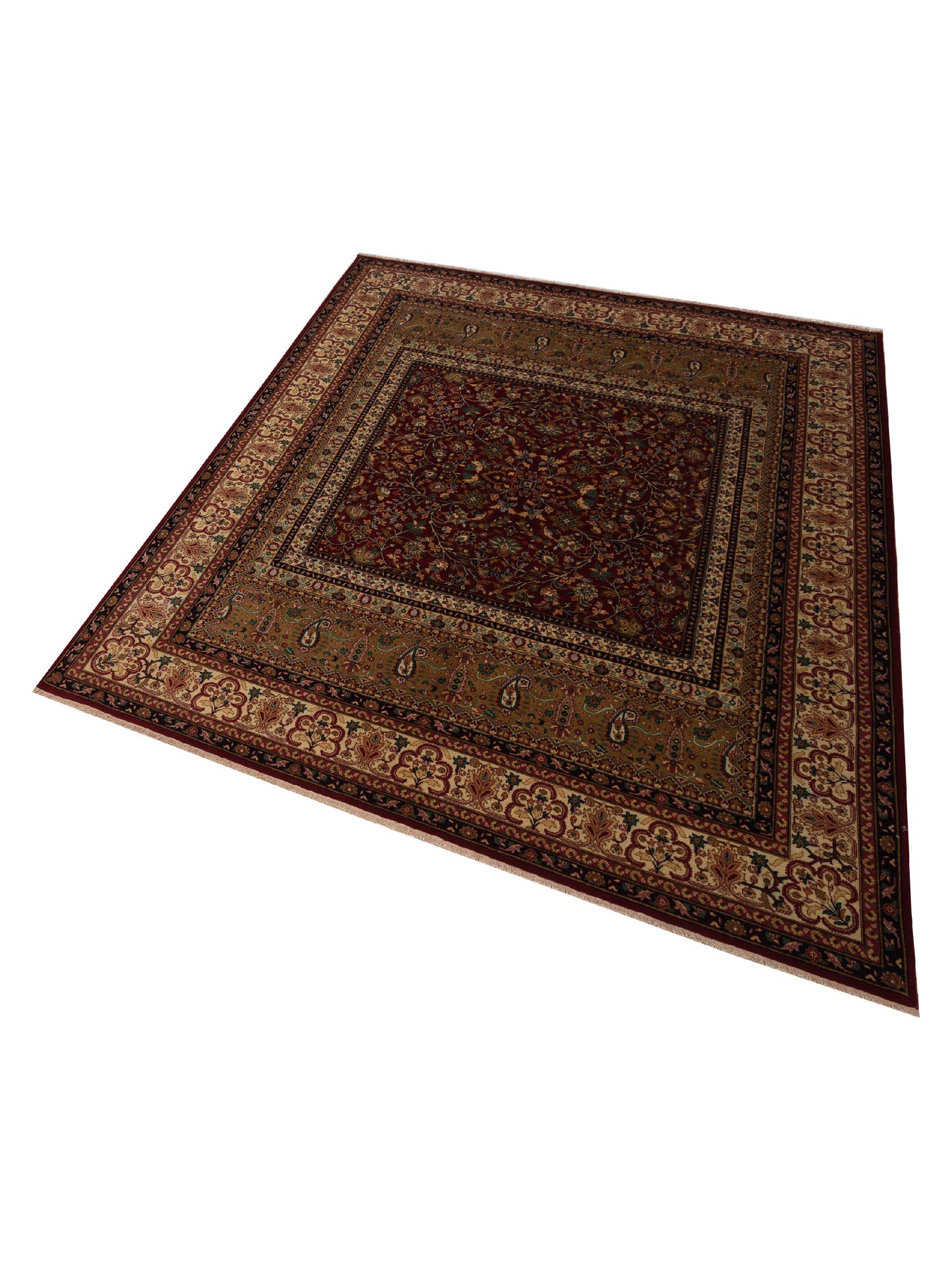 Sansira Red Ivory 8.1x9.11 Hand Knotted Rug