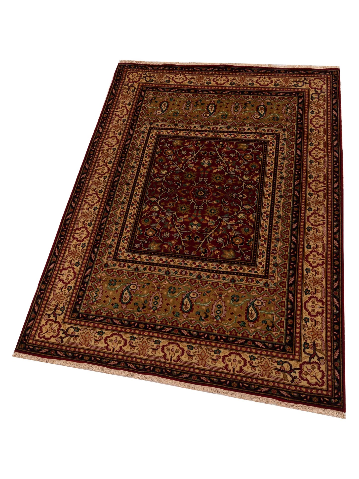Sansira Red Ivory 4x6.1 Hand Knotted Rug
