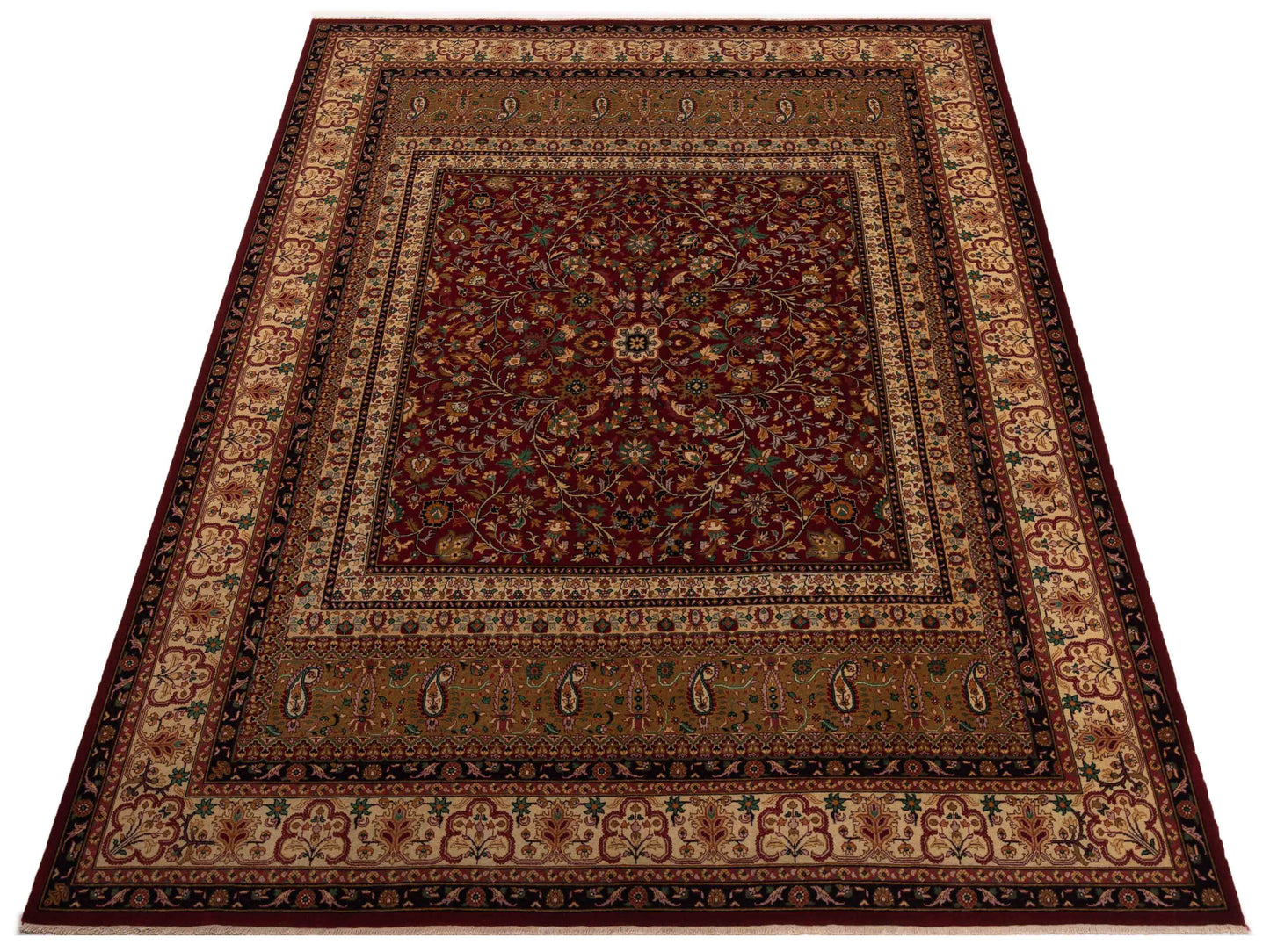 Sansira Red Ivory 9.1x12.4 Hand Knotted Rug