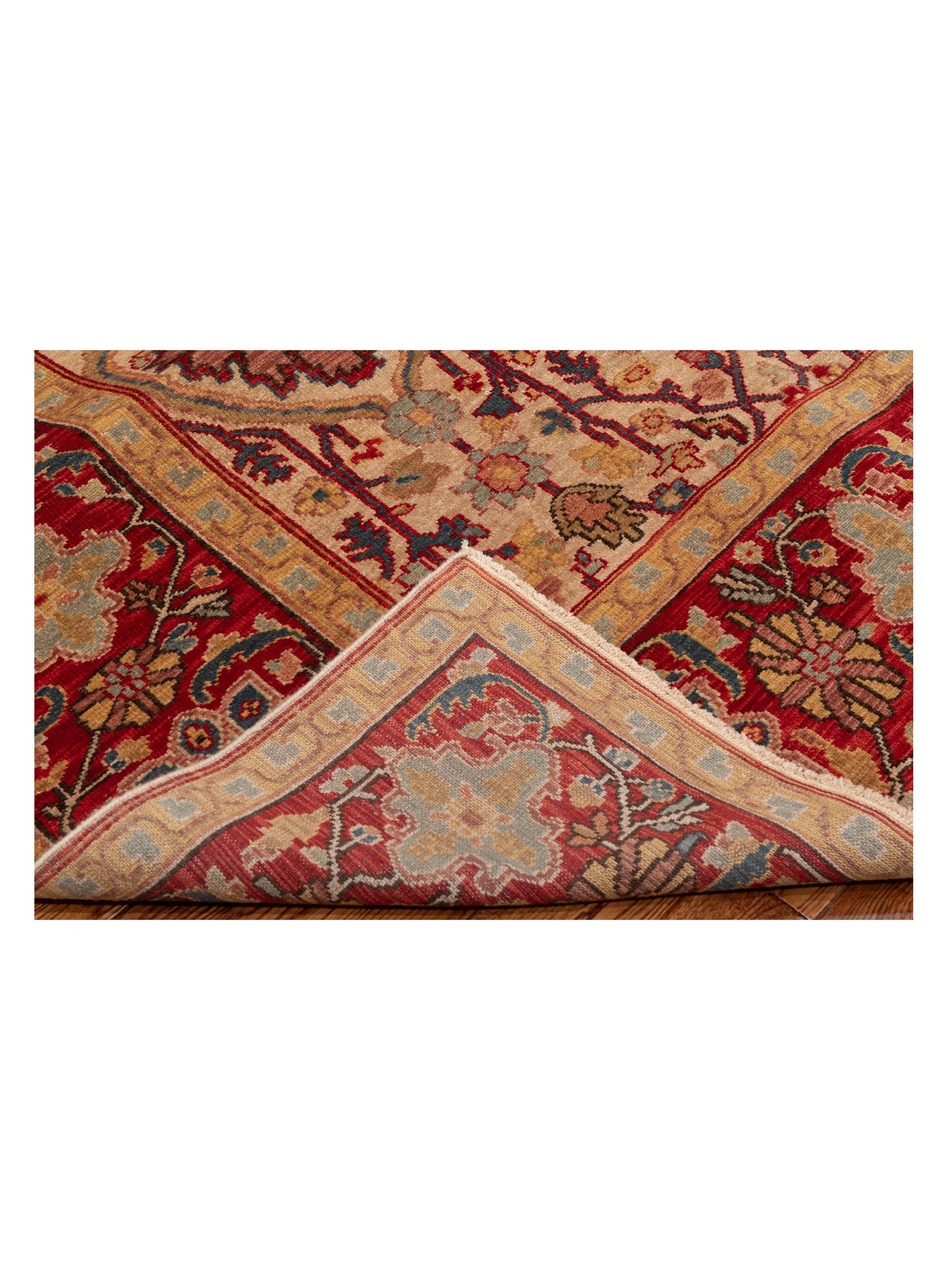 Siena Beige Red 9.4x12 Hand Knotted Rug