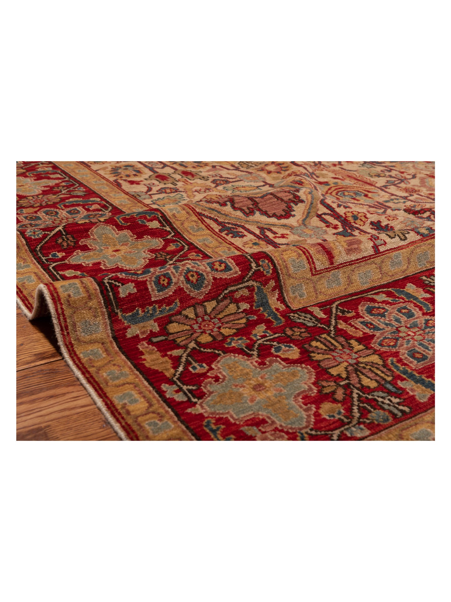 Siena Beige Red 9.4x12 Hand Knotted Rug