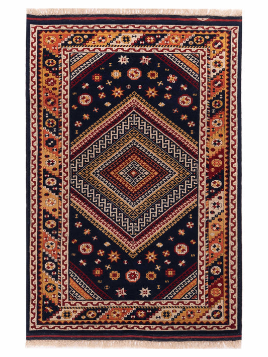 Pasha Turkish Shirwan  Navy Yellow Traditional