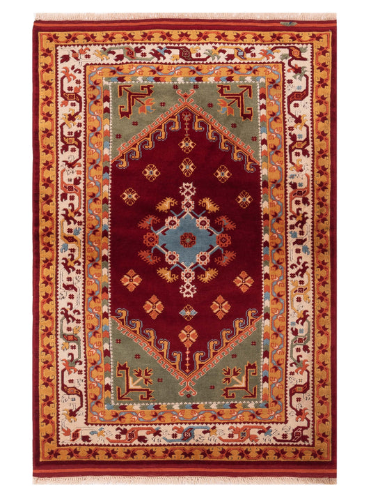 Pasha Turkish Shirwan  Red Ivory Traditional