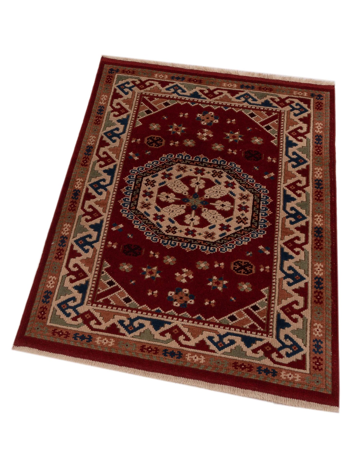 Shirvara Red Ivory 3.2x4.5 Hand Knotted Rug