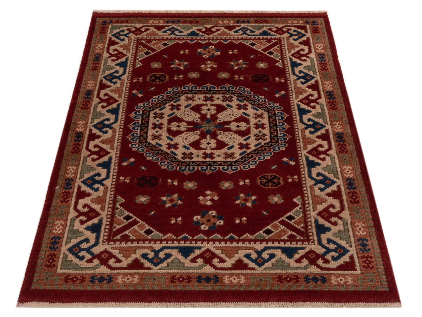 Shirvara Red Ivory 3.2x4.5 Hand Knotted Rug