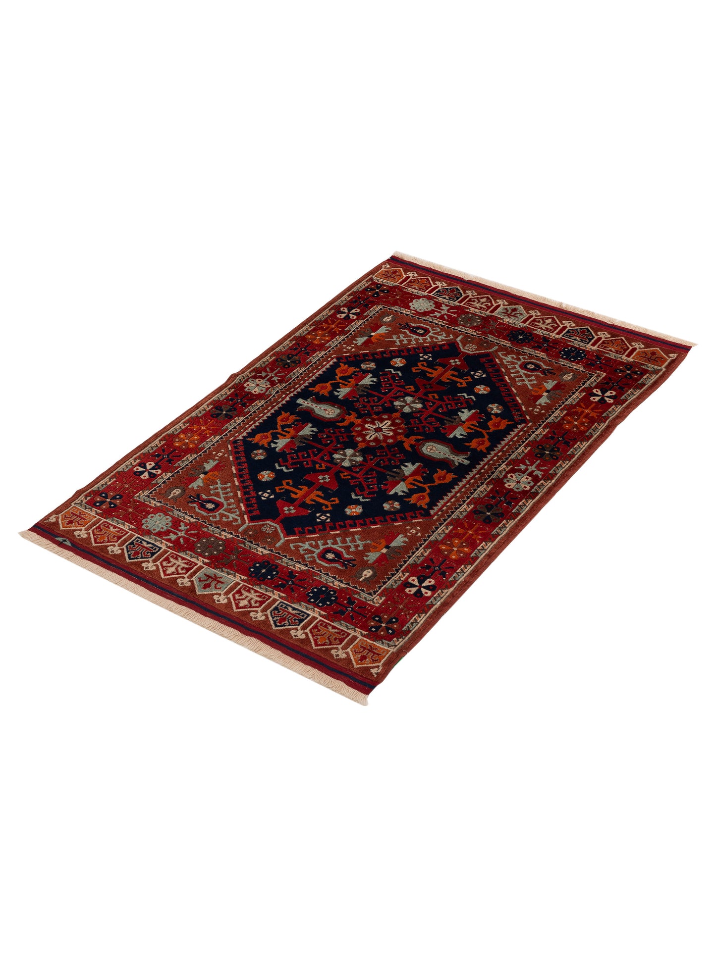 Shirvara Navy Red 3.10x5.10 Hand Knotted Rug