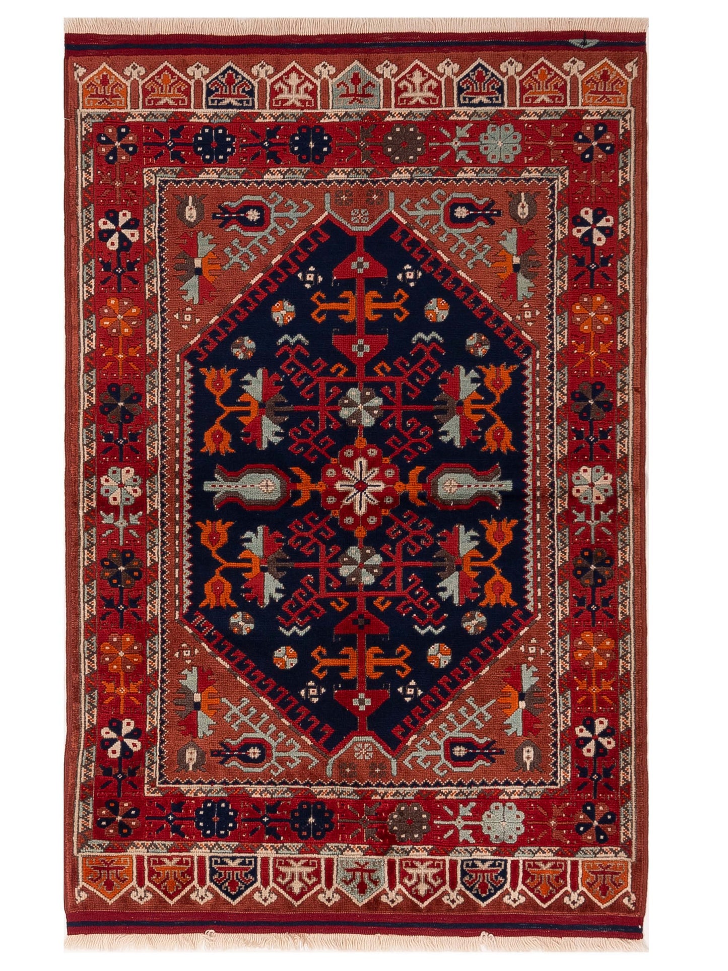 Pasha Turkish Shirwan  Navy Red Traditional