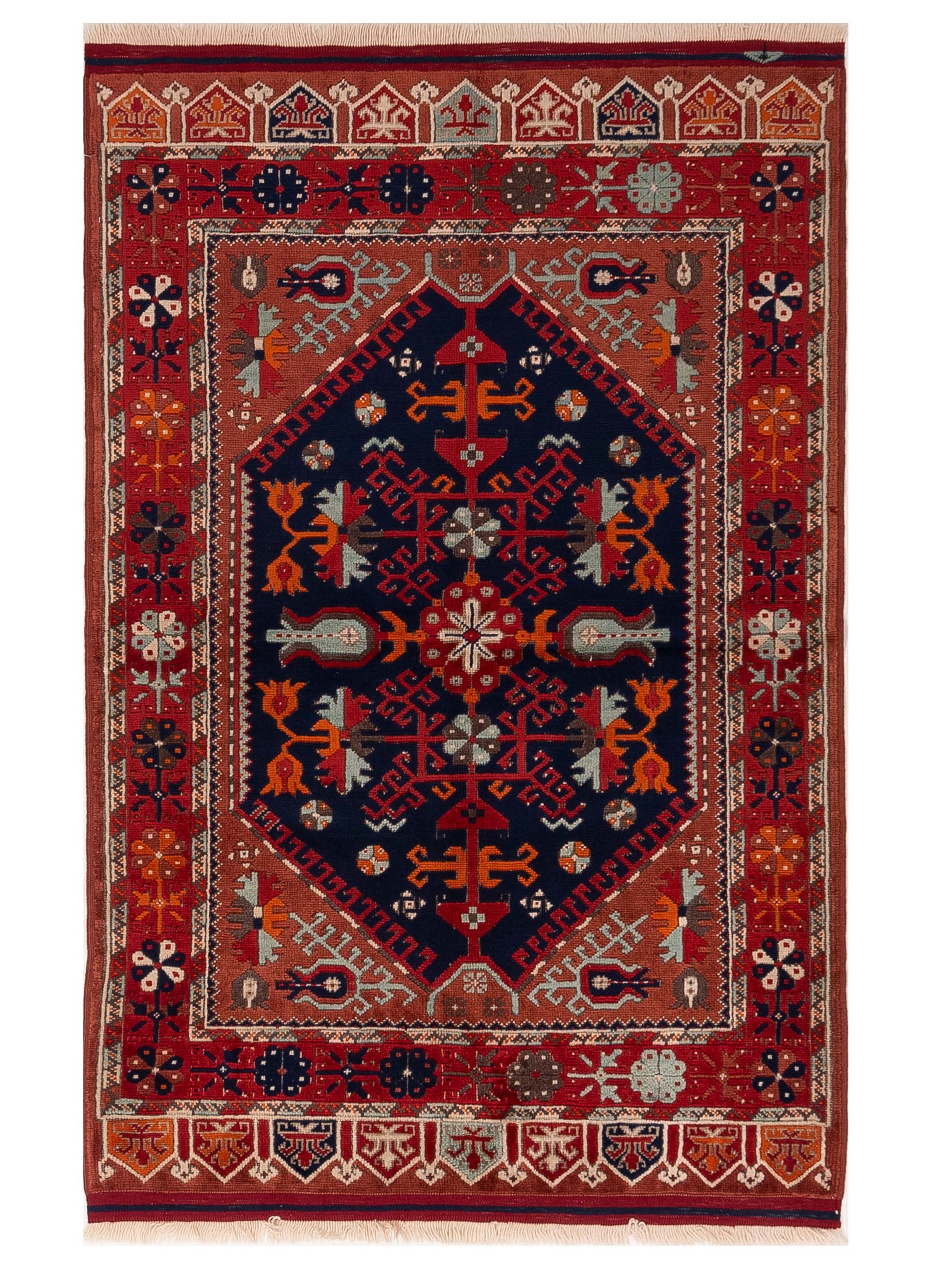 Pasha Turkish Shirwan  Navy Red Traditional