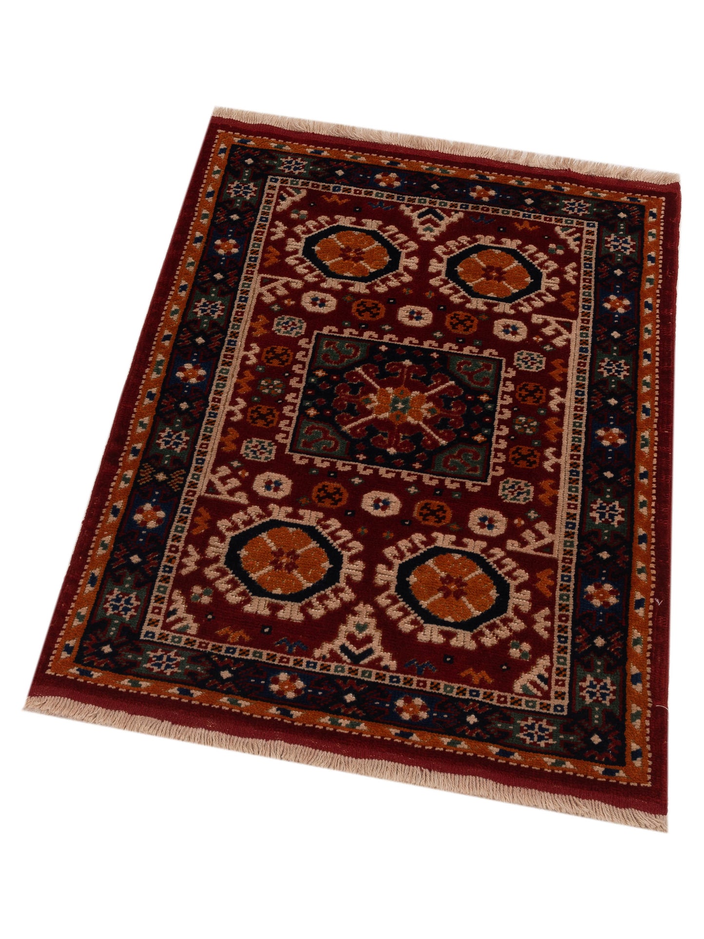 Shirvara Red Navy 3x4.4 Hand Knotted Rug