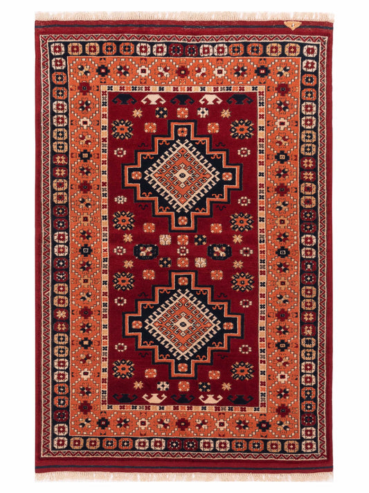 Pasha Turkish Shirwan  Red Orange Traditional