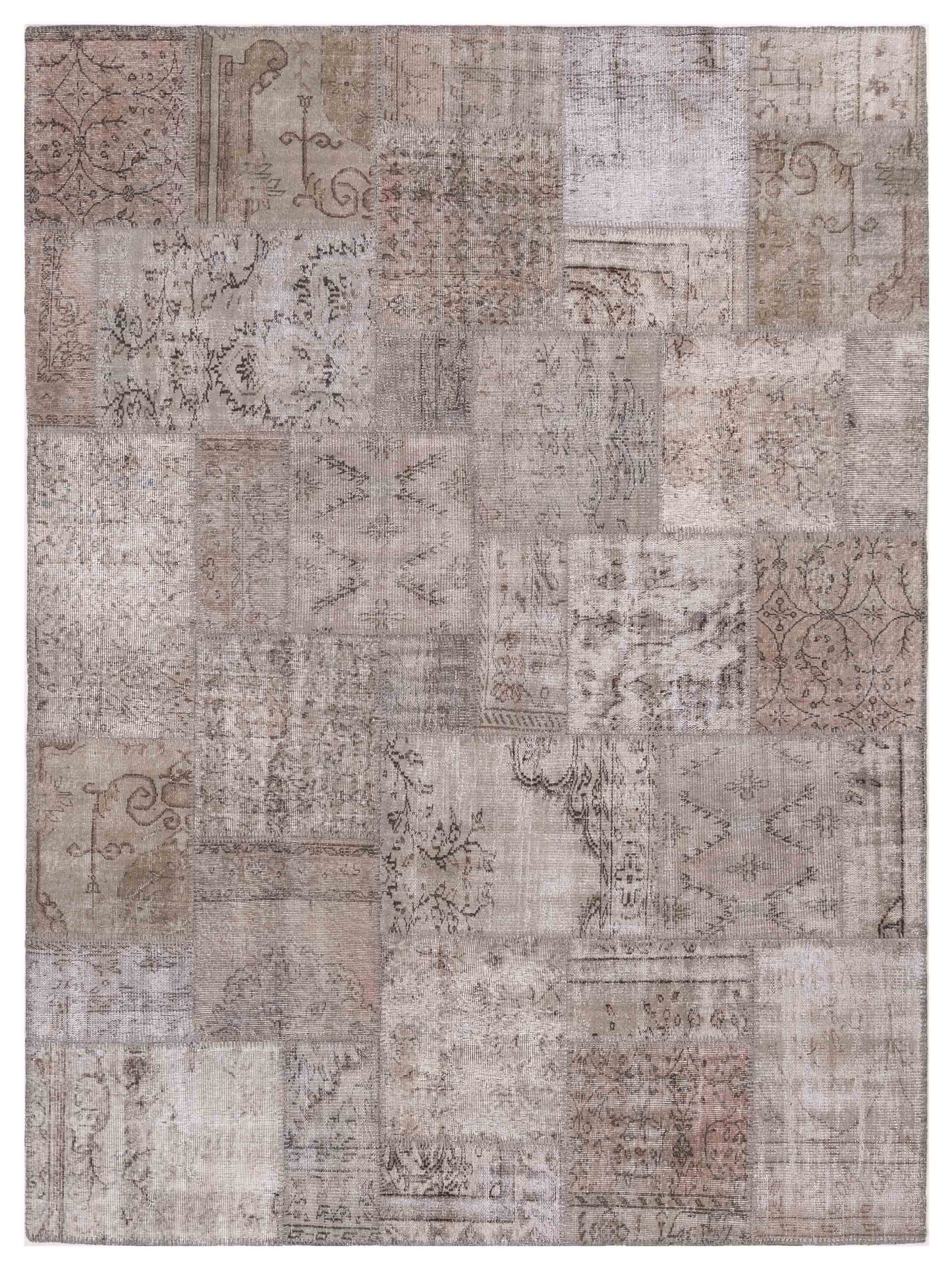 Pasha Turkish Vestige Patchwork  Light Gray  Contemporary