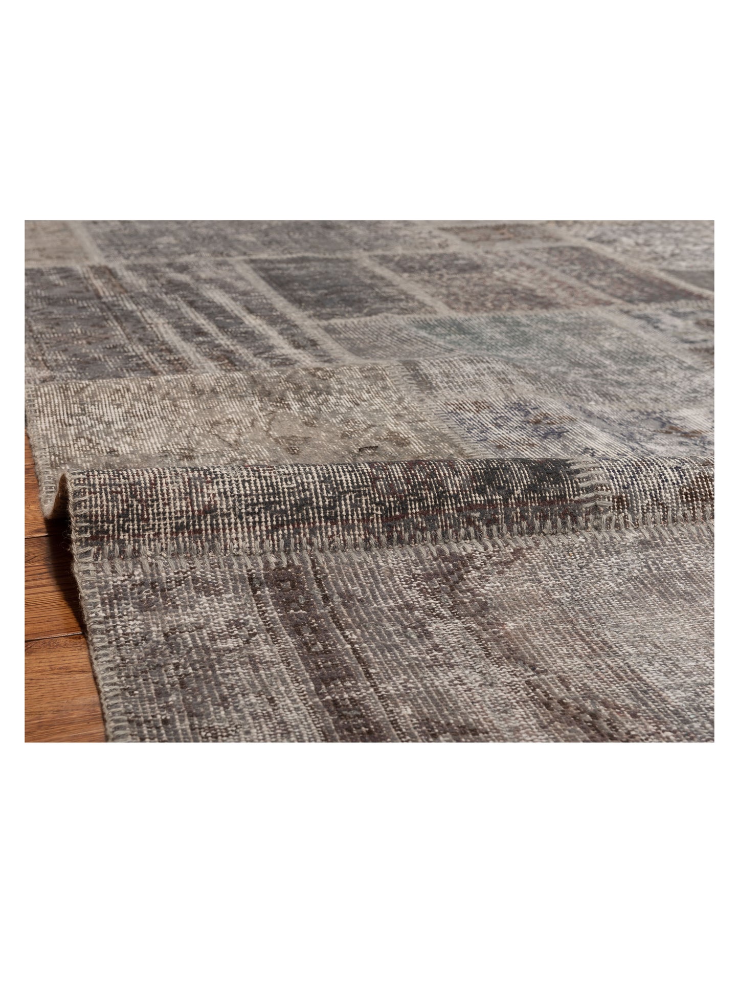 Patchwork Gray 8.1x10 Hand Knotted Rug