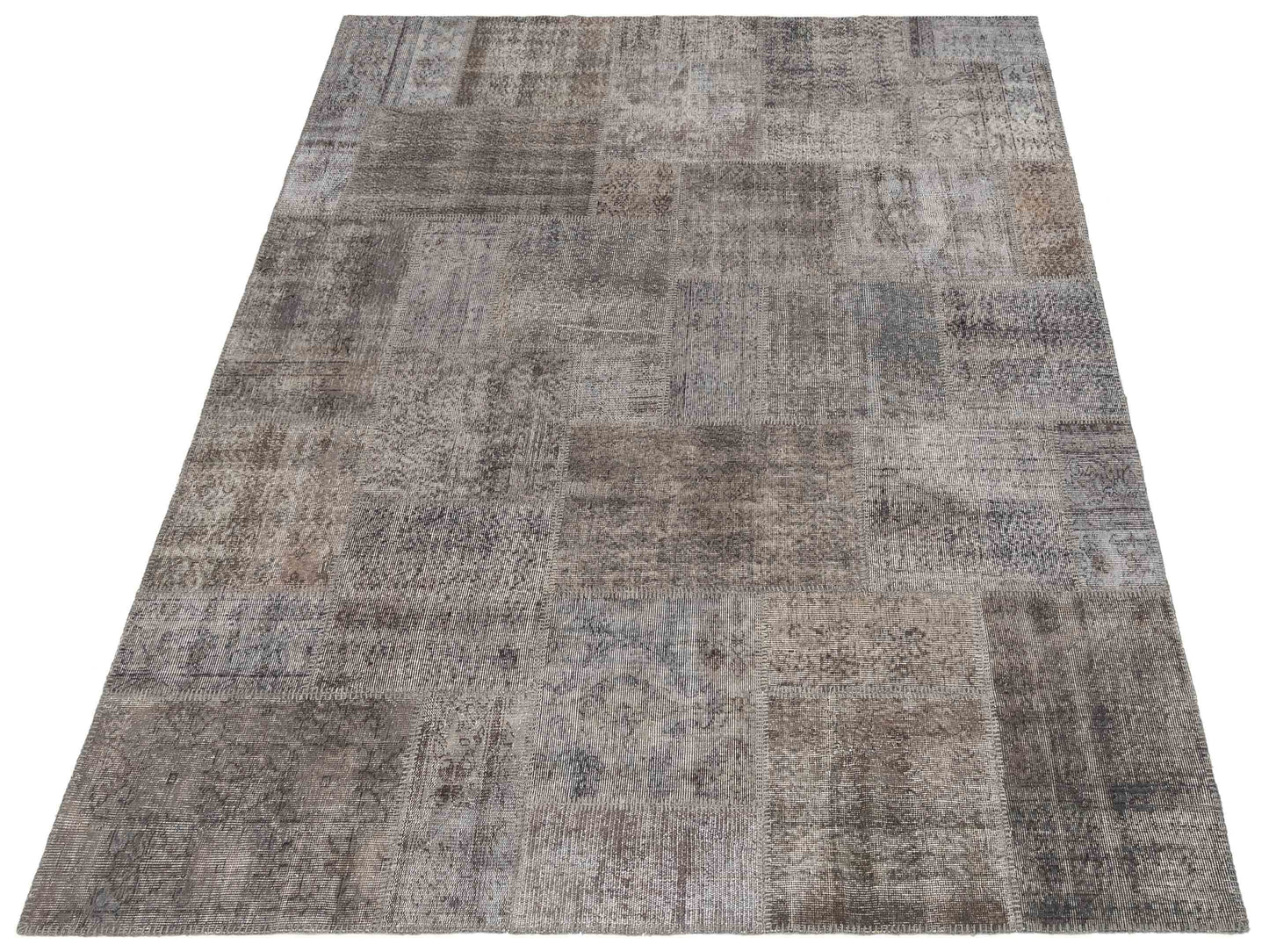 Patchwork Gray 8.1x10 Hand Knotted Rug