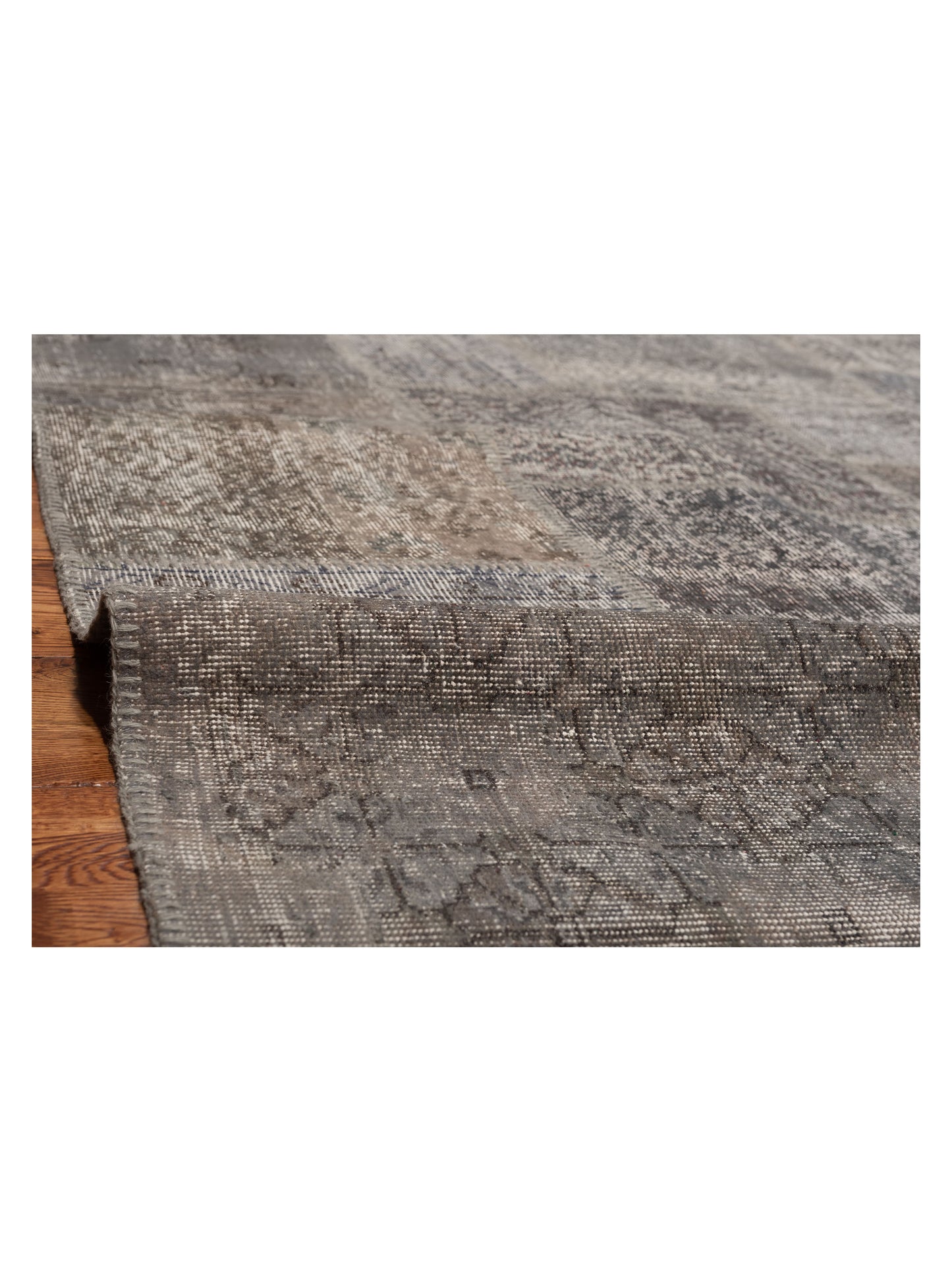 Patchwork Gray 8.1x10 Hand Knotted Rug