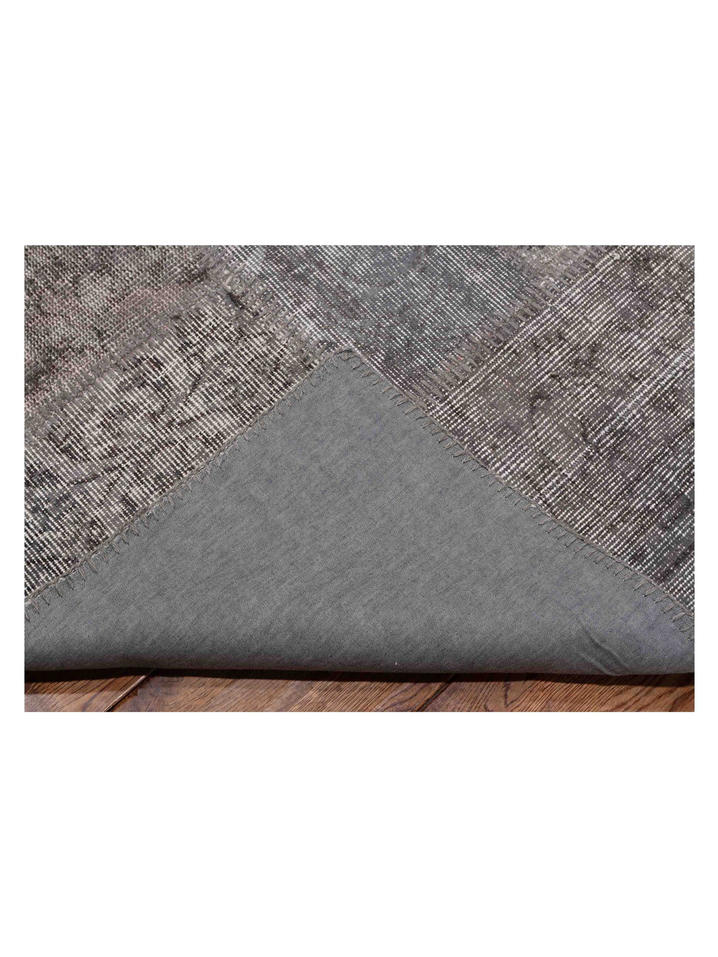 Patchwork Dark Gray 9.1x12.1 Hand Knotted Rug