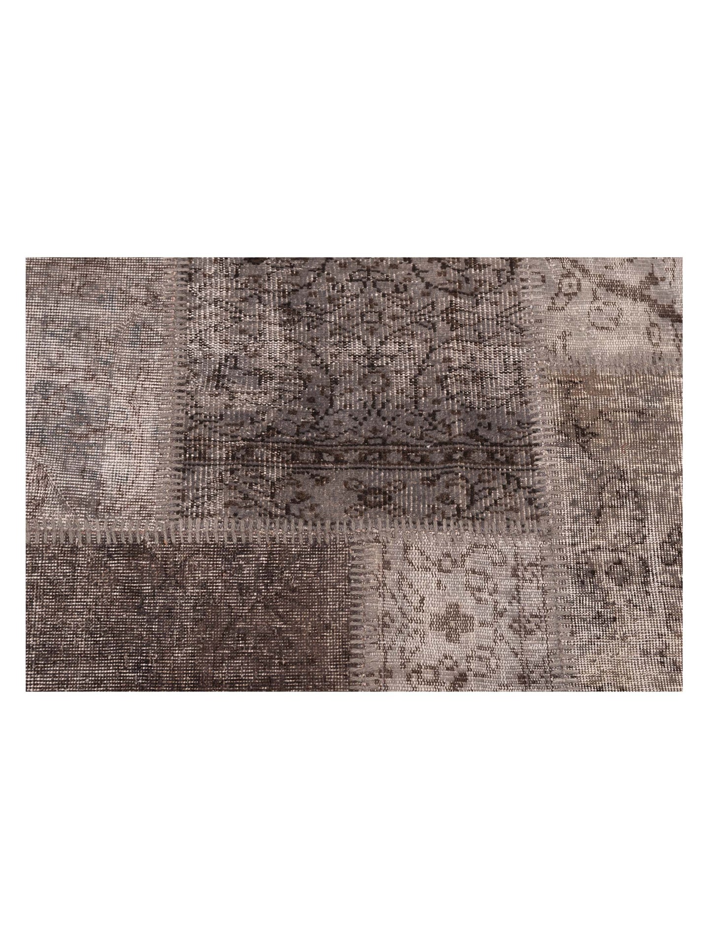 Patchwork Gray 9.1x12.1 Hand Knotted Rug