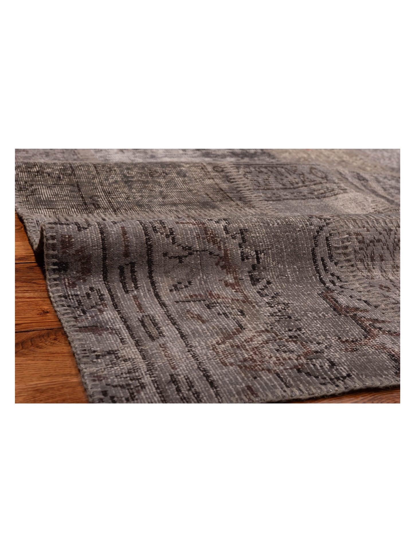 Patchwork Gray 9.1x12.1 Hand Knotted Rug