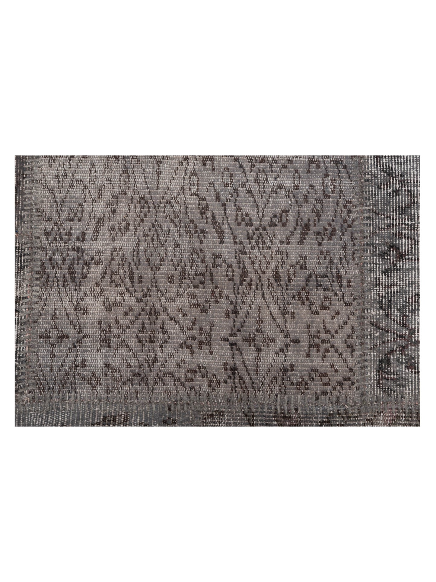 Patchwork Dark Gray 9.1x12.1 Hand Knotted Rug