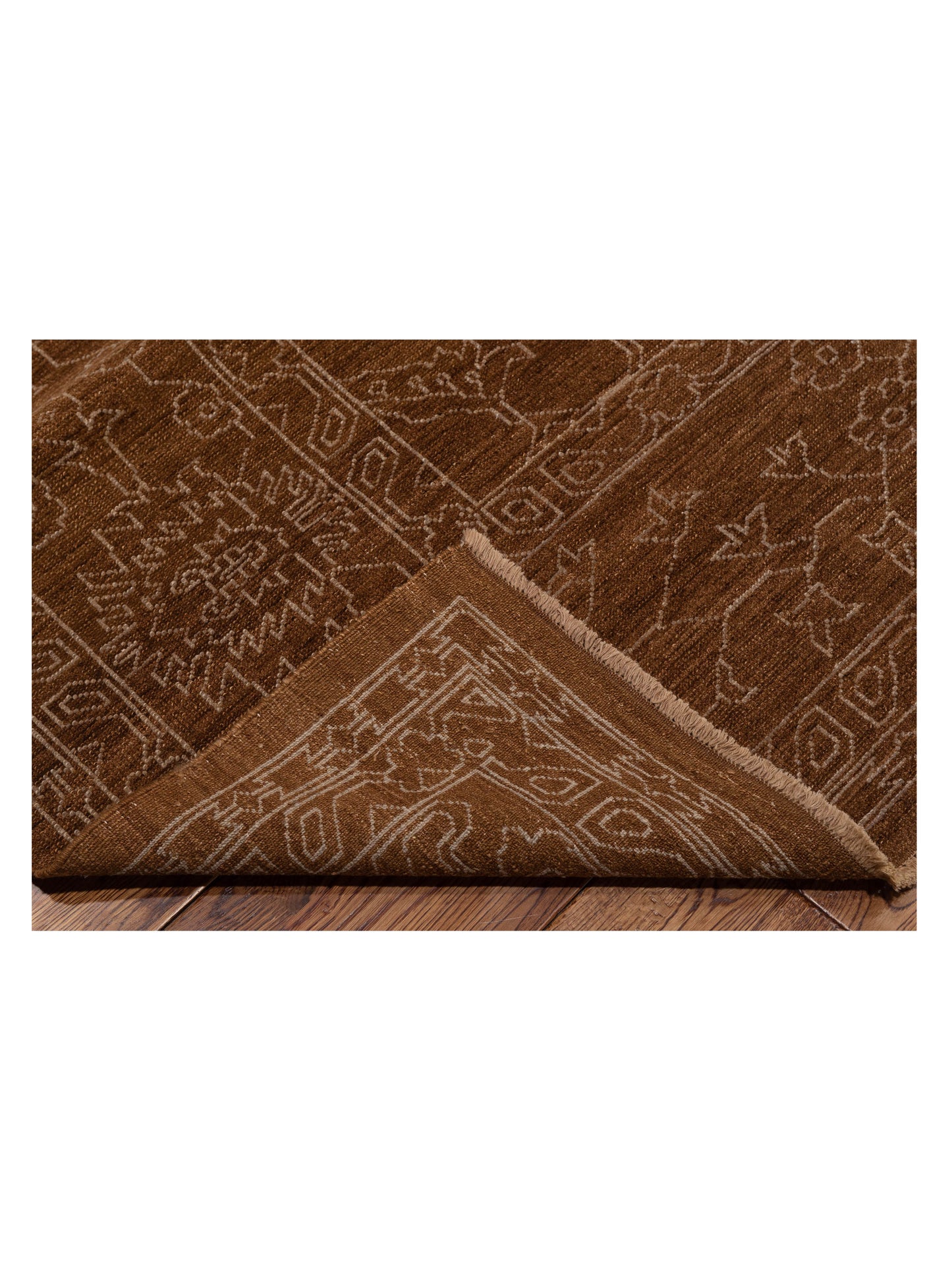 Elowen Brown Silver 8.2x9.11 Hand Knotted Rug