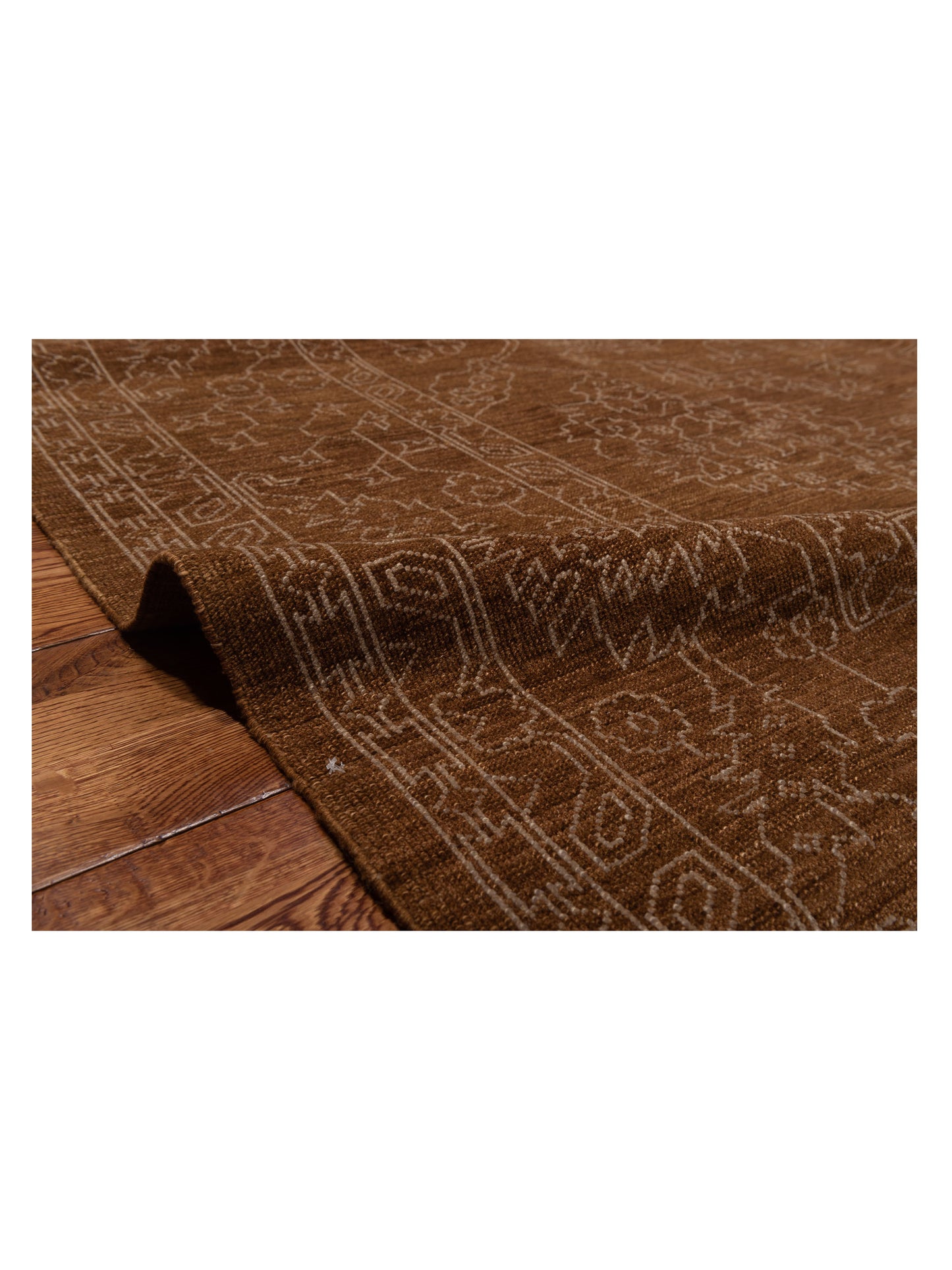 Elowen Brown Silver 8.2x9.11 Hand Knotted Rug