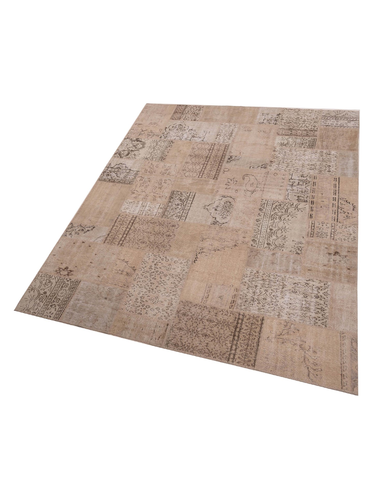 Patchwork Natural 9x12 Hand Knotted Rug