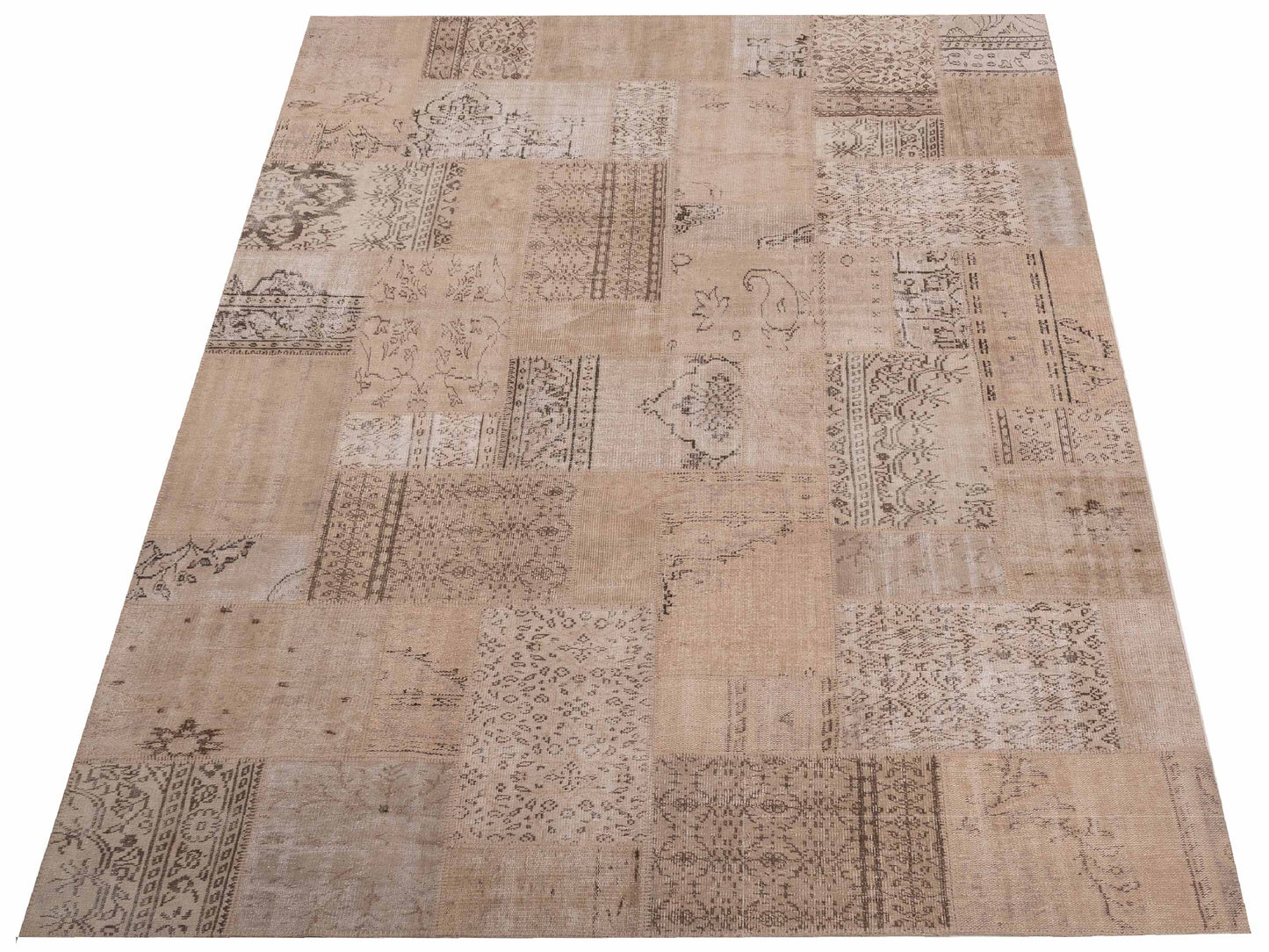 Patchwork Natural 9x12 Hand Knotted Rug