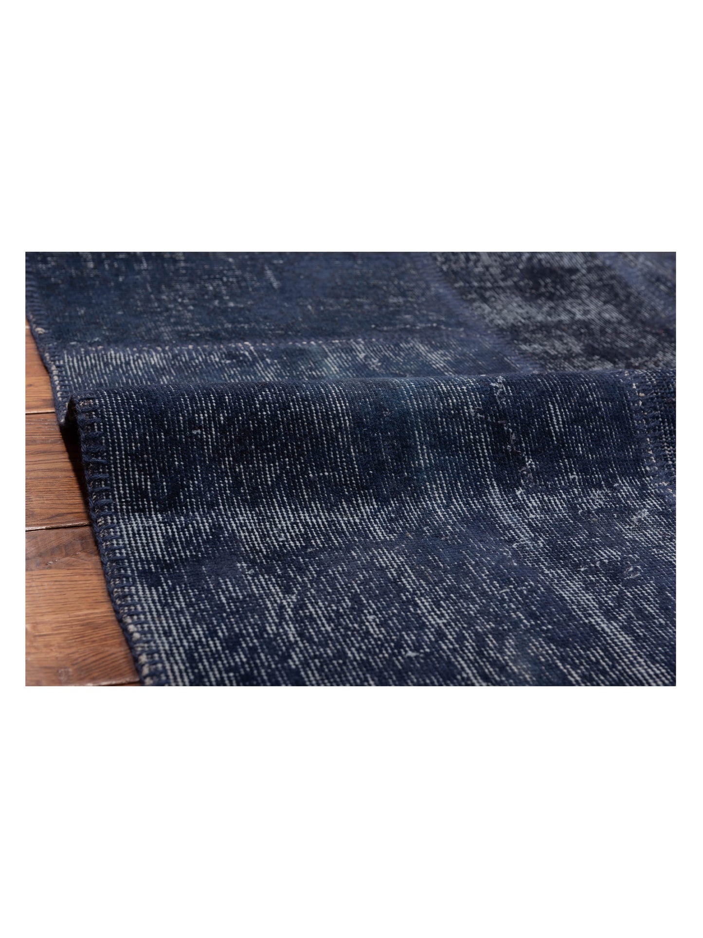 Patchwork Navy 9x12 Hand Knotted Rug