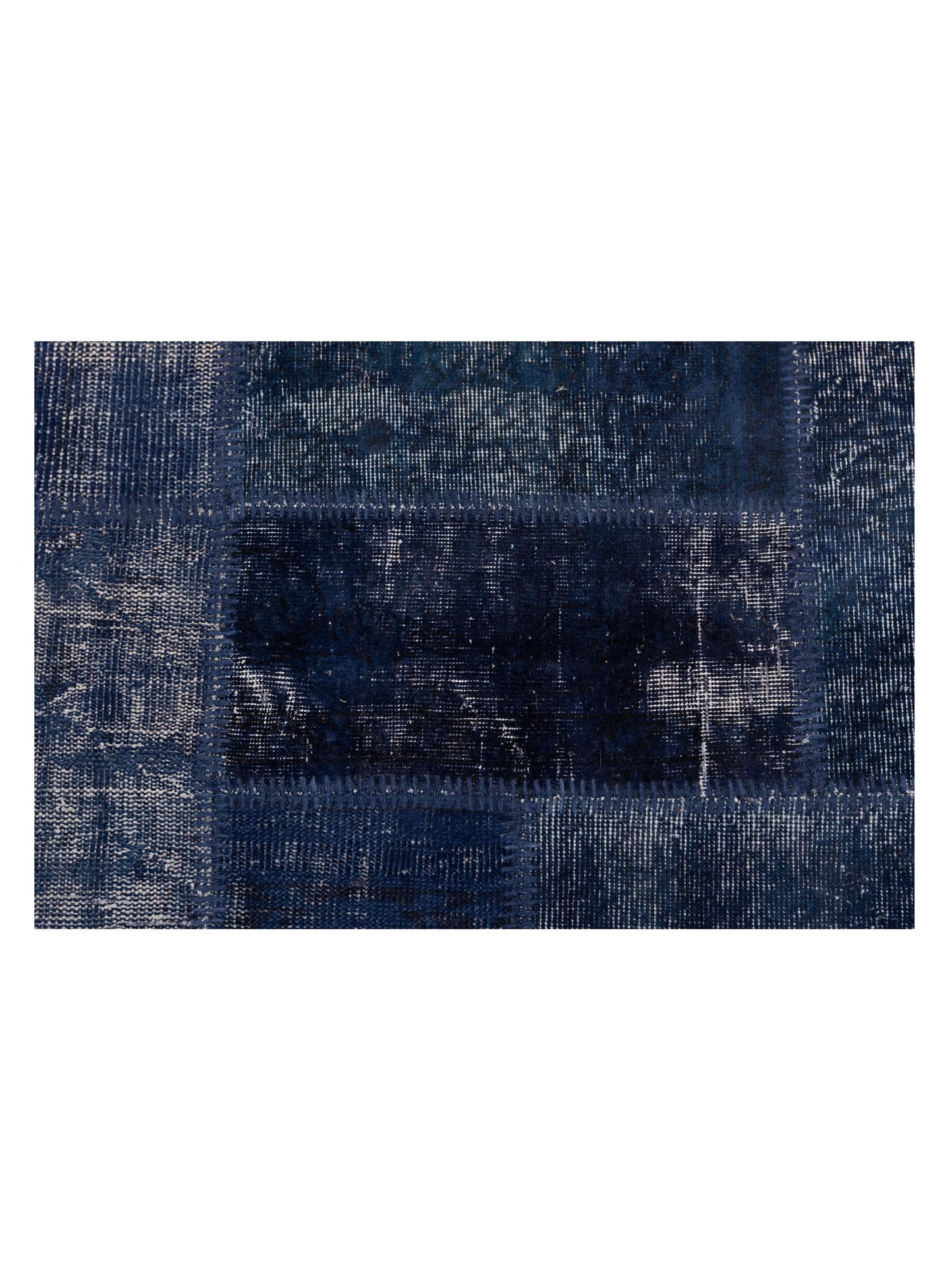 Patchwork Navy 9x12 Hand Knotted Rug