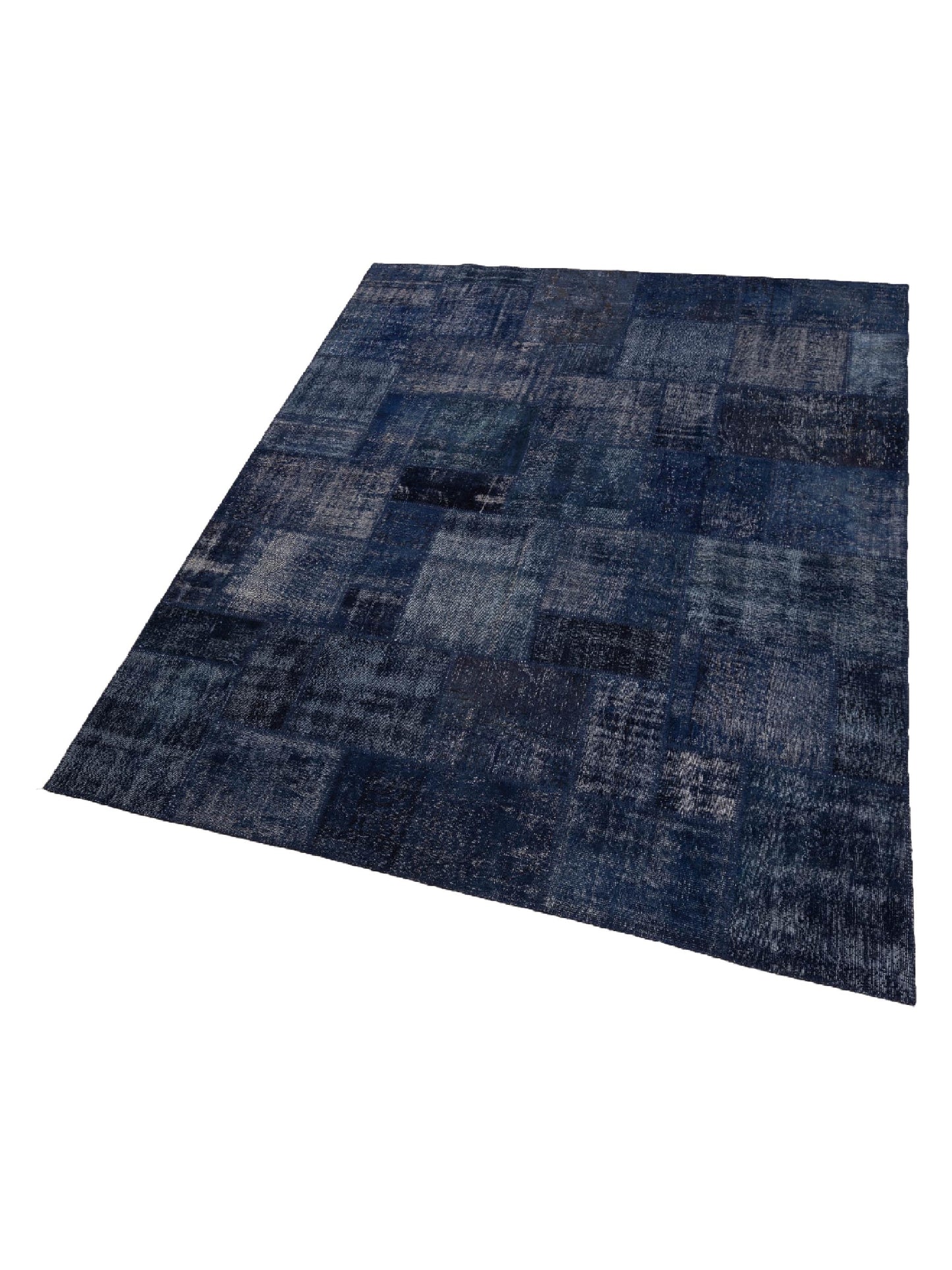 Patchwork Navy 9x12 Hand Knotted Rug