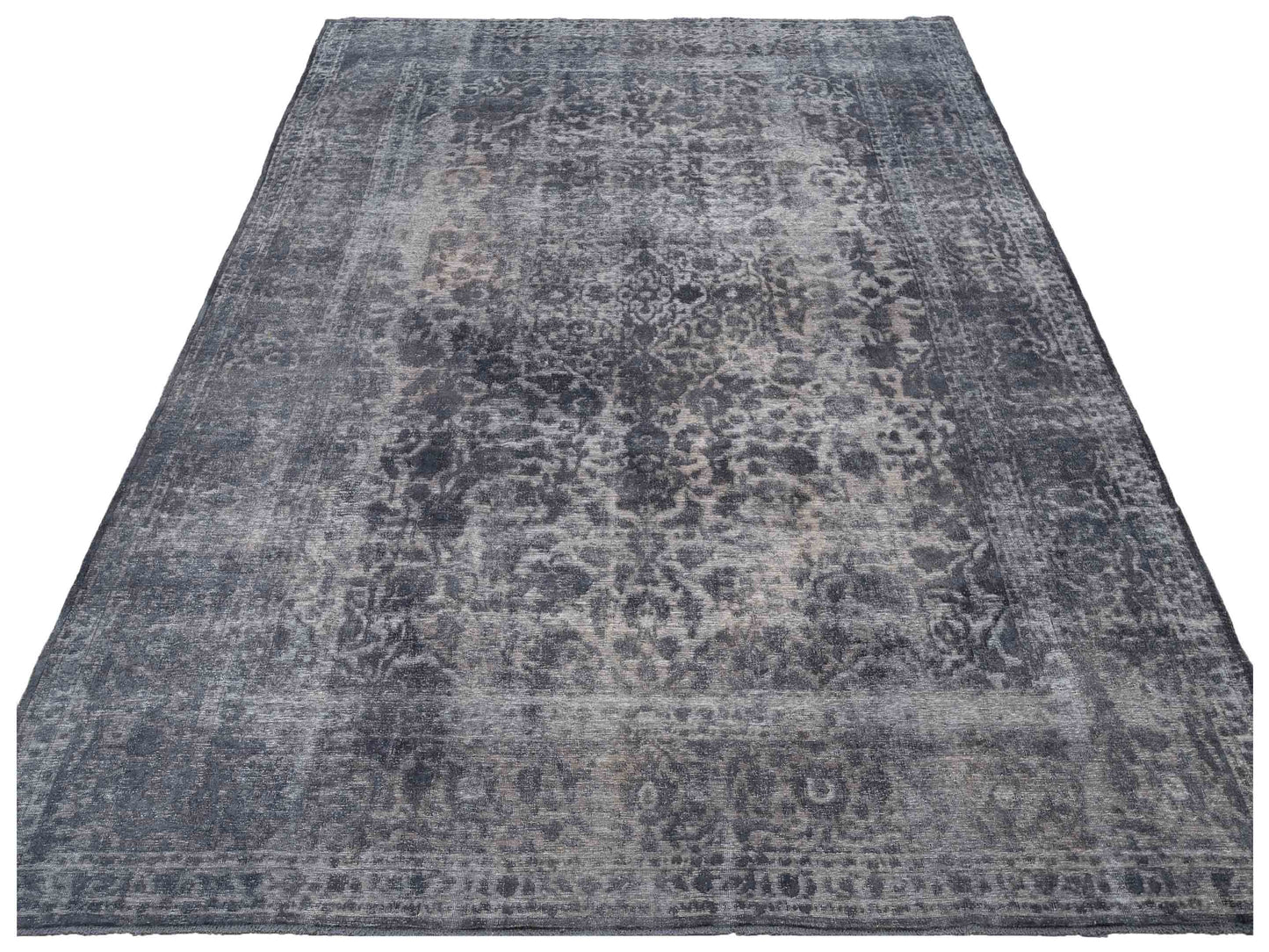 Vintage Gray 9.7x12.10 Hand Knotted Rug