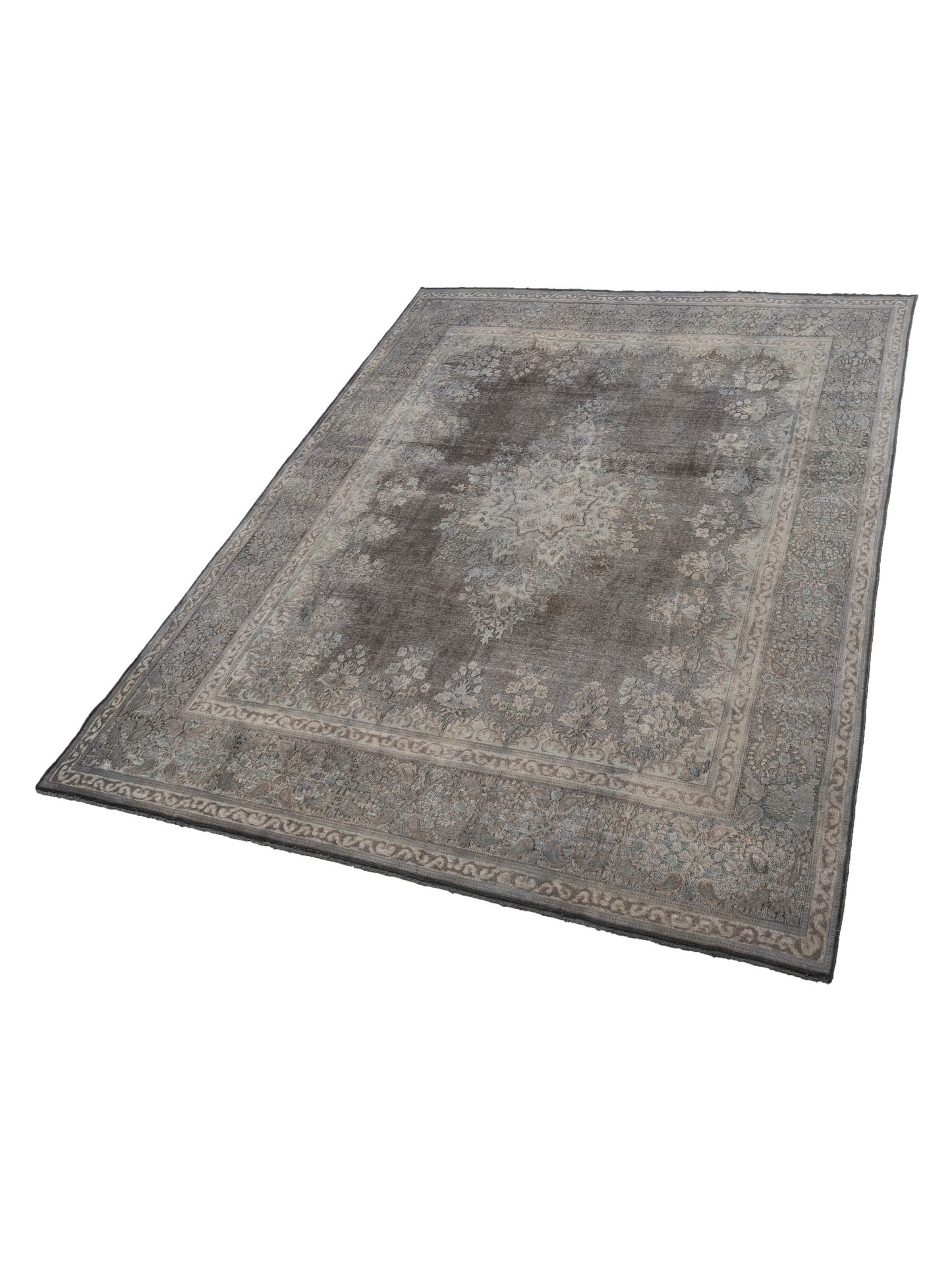 Vintage Dark Gray 9.9x13.2 Hand Knotted Rug