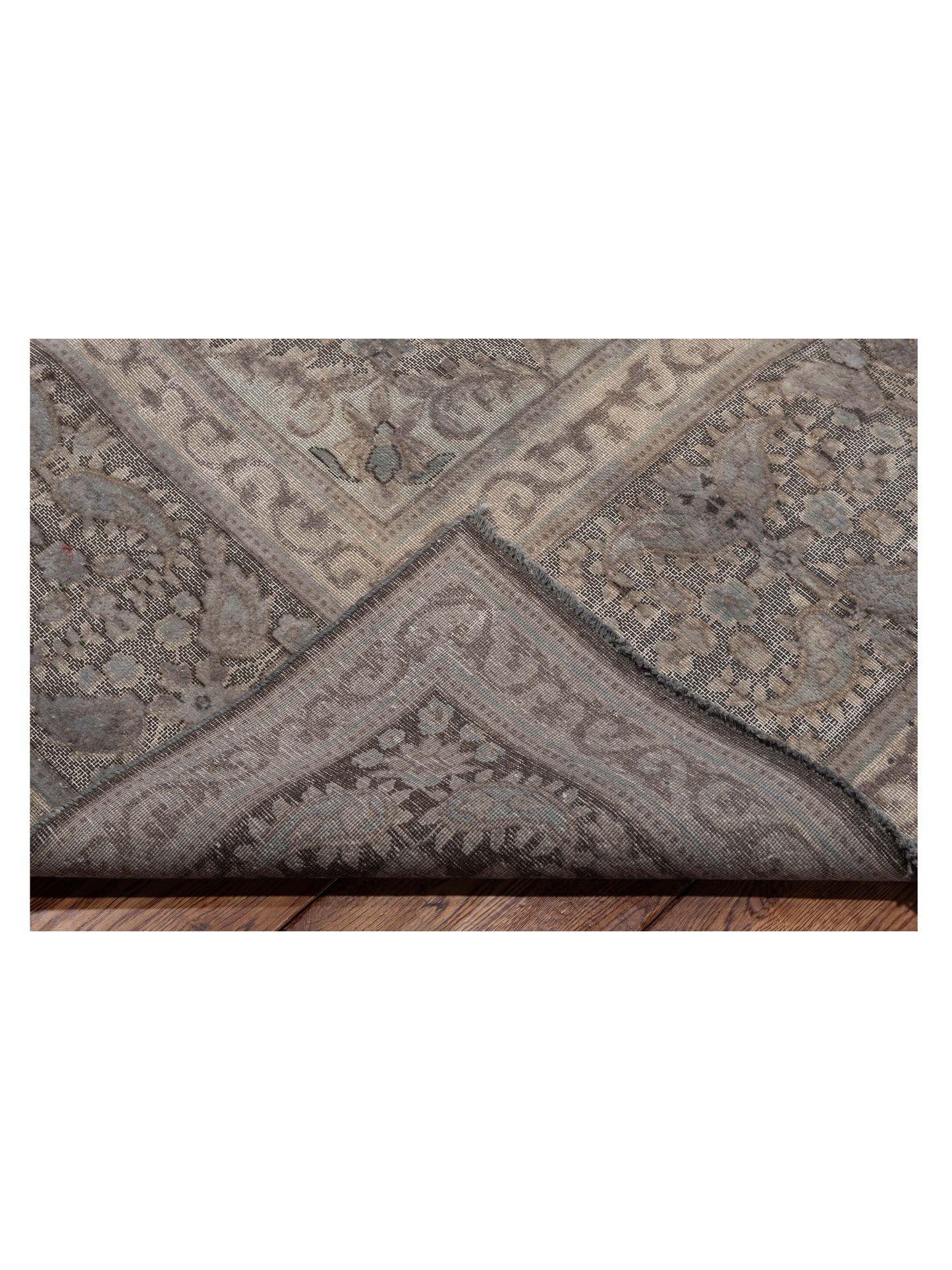 Vintage Dark Gray 9.9x13.2 Hand Knotted Rug