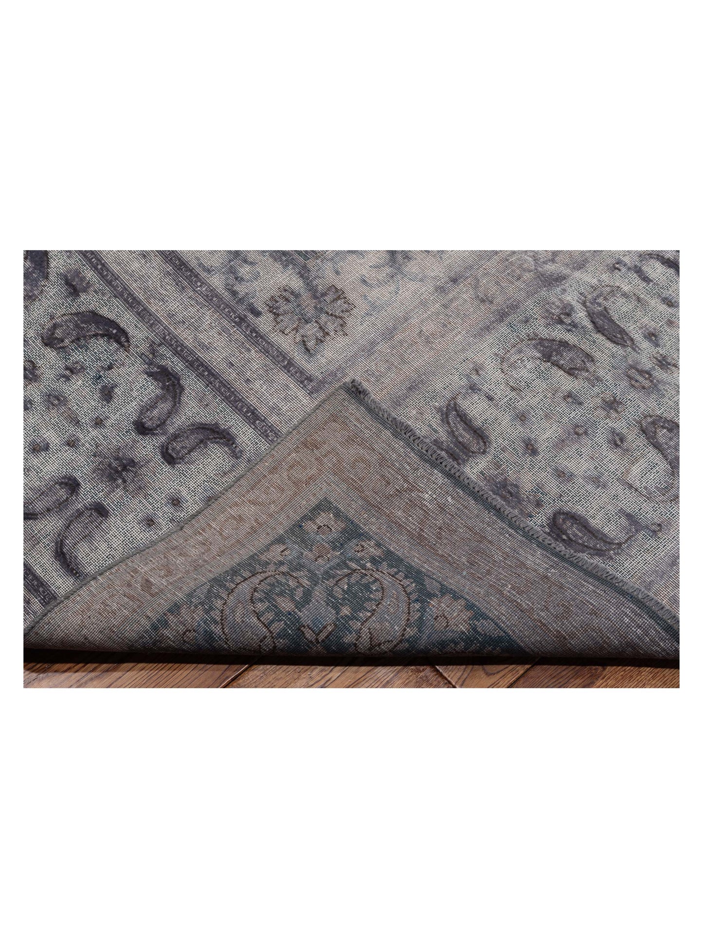 Vintage Light Gray 9.9x13.7 Hand Knotted Rug