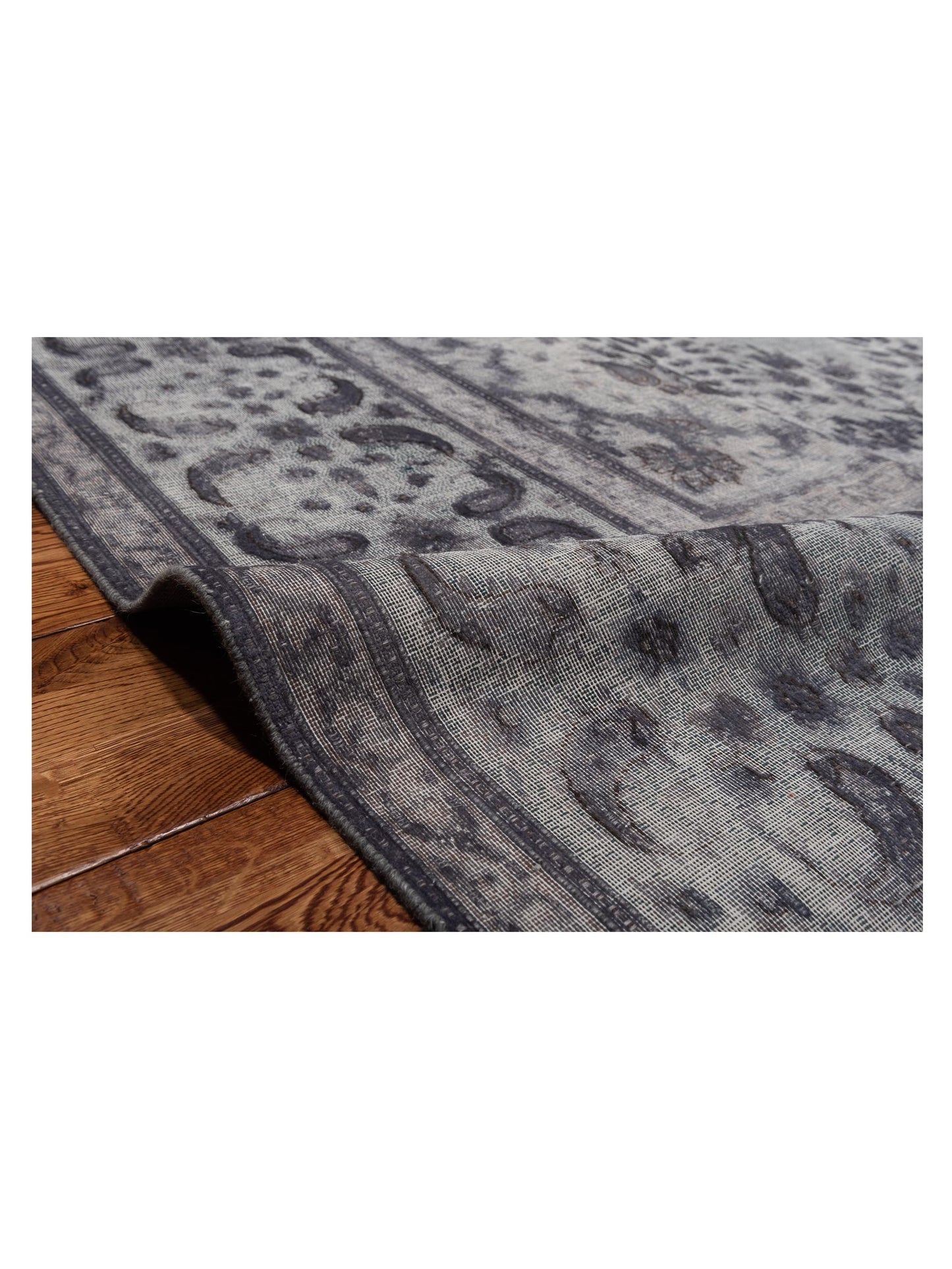 Vintage Light Gray 9.9x13.7 Hand Knotted Rug