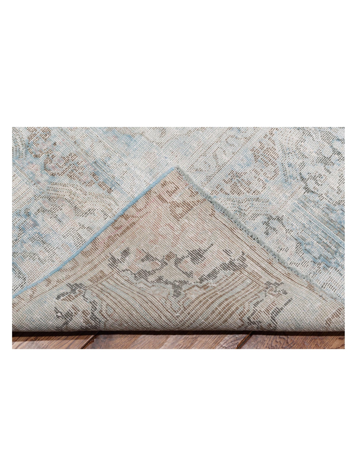 Vintage Light Blue 9.3x12.2 Hand Knotted Rug