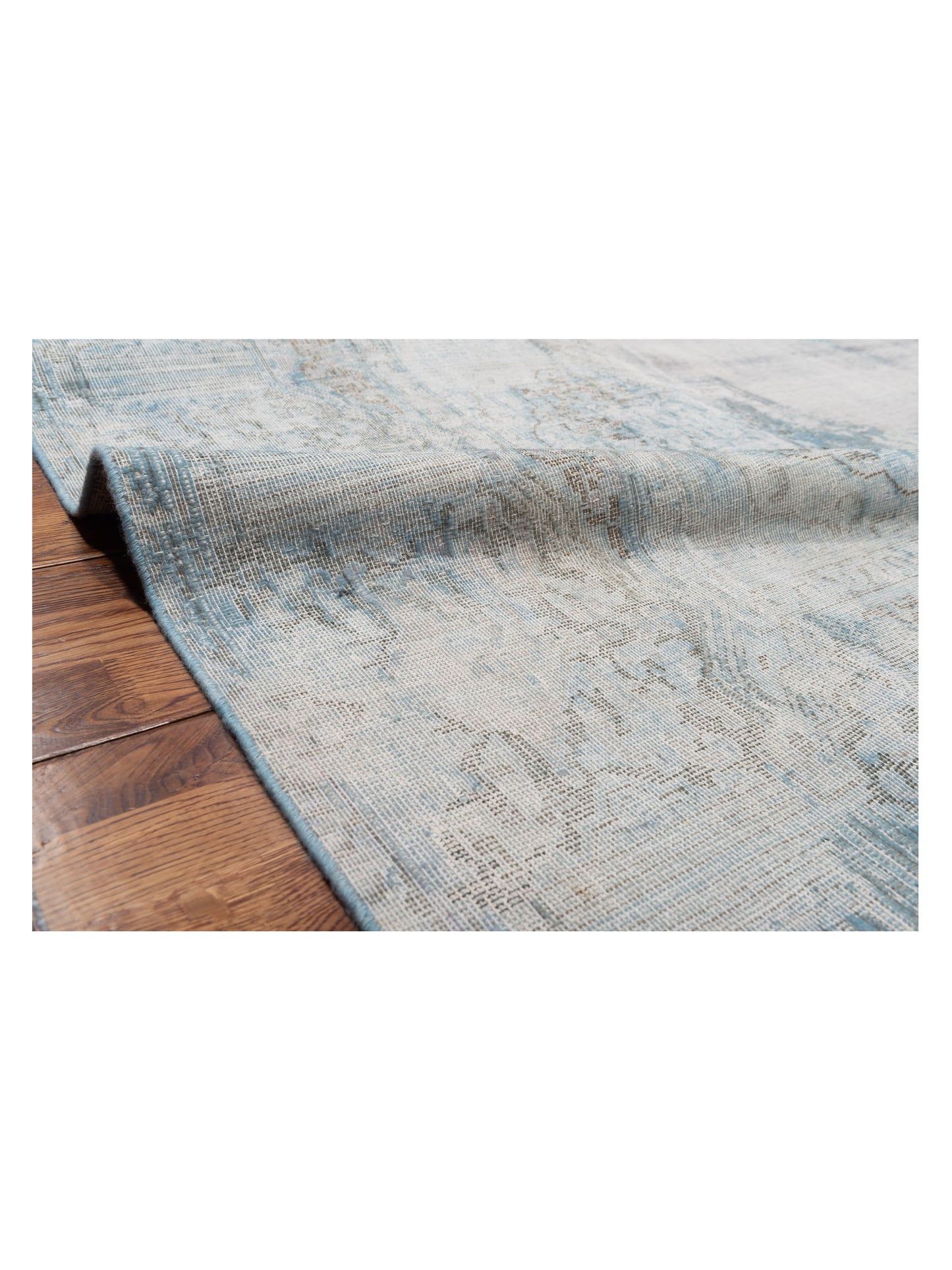 Vintage Light Blue 9.3x12.2 Hand Knotted Rug