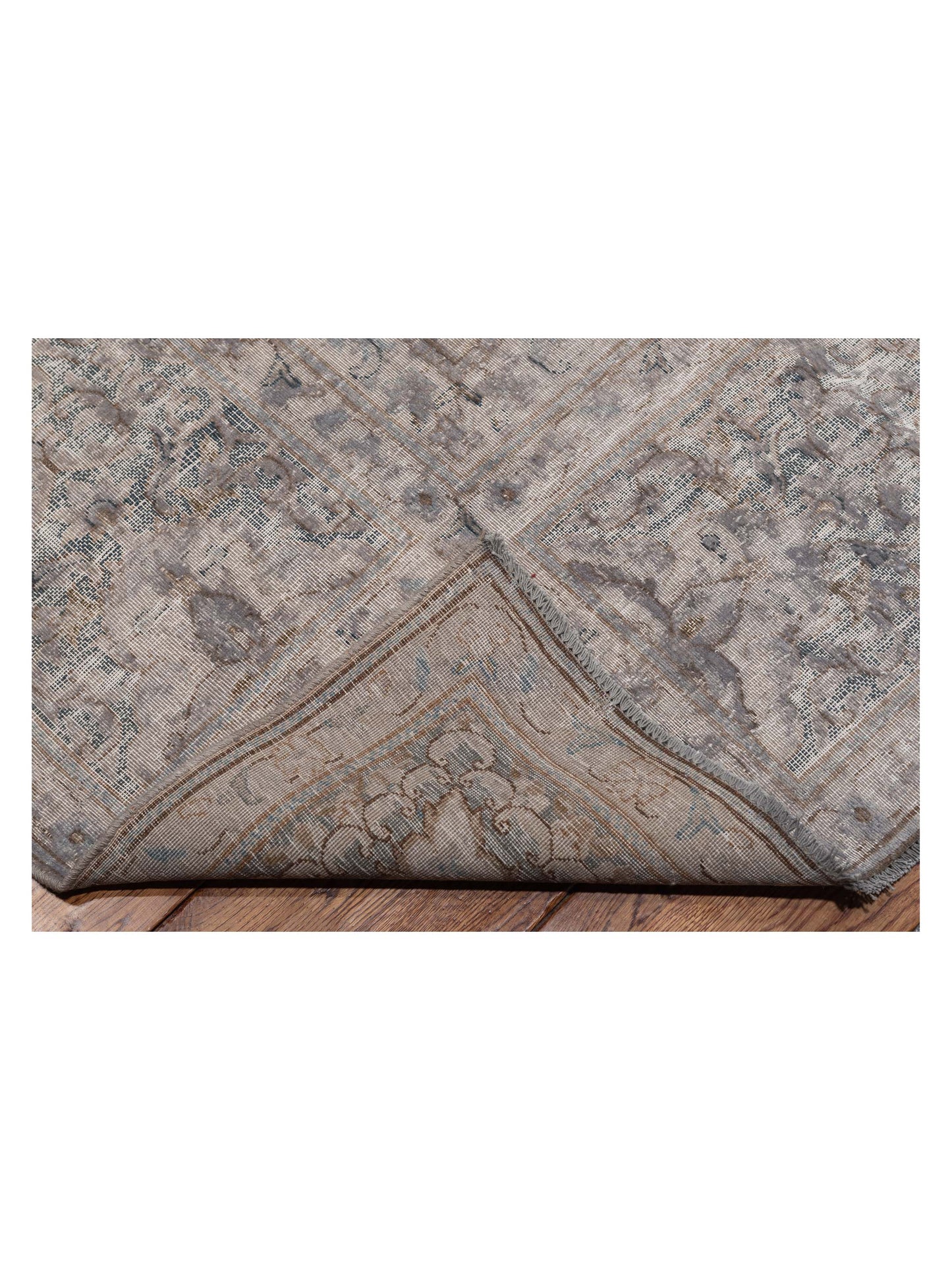 Vintage Light Gray 9.6x12.10 Hand Knotted Rug