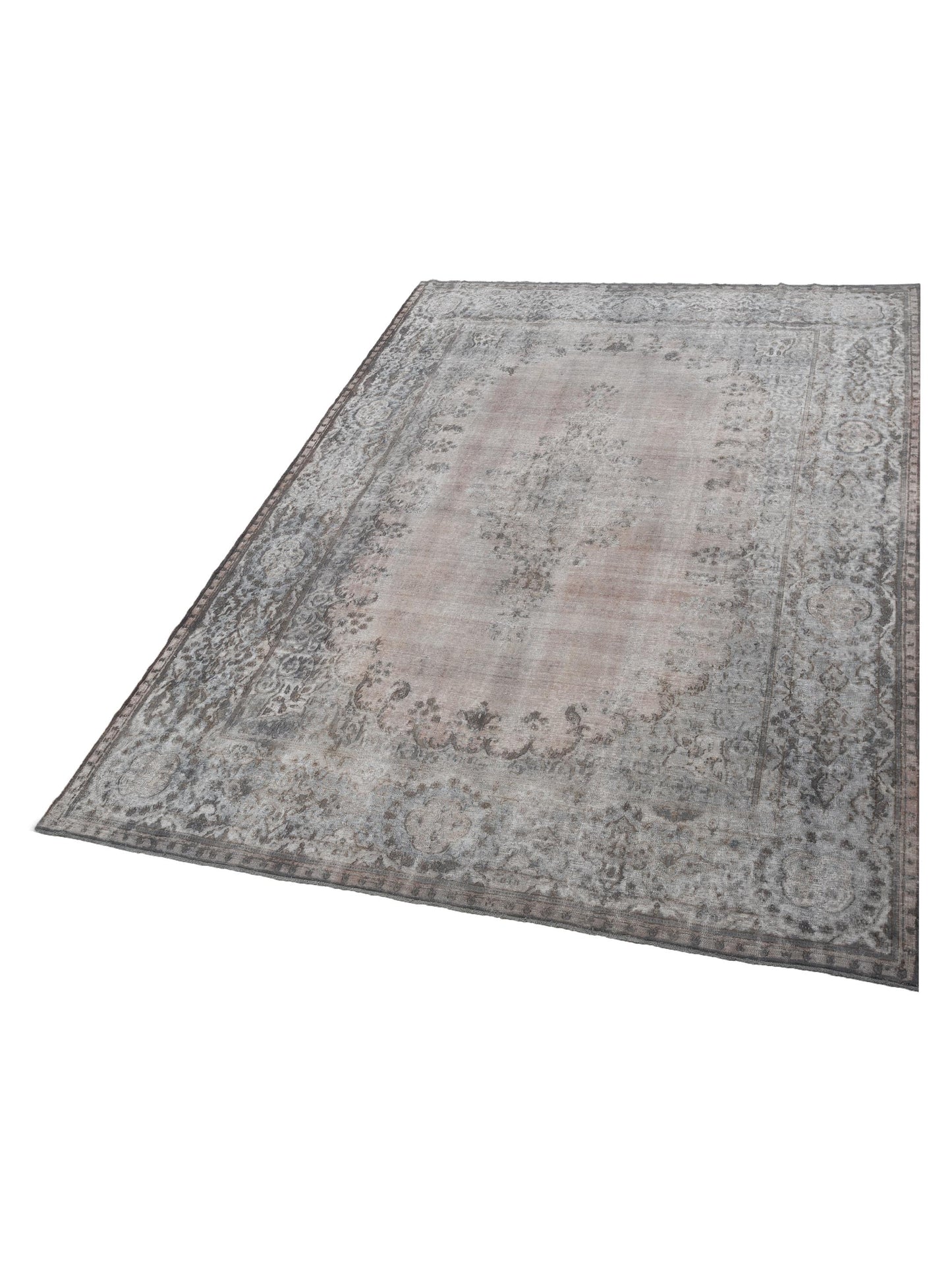 Vintage Gray 9.11x13.6 Hand Knotted Rug
