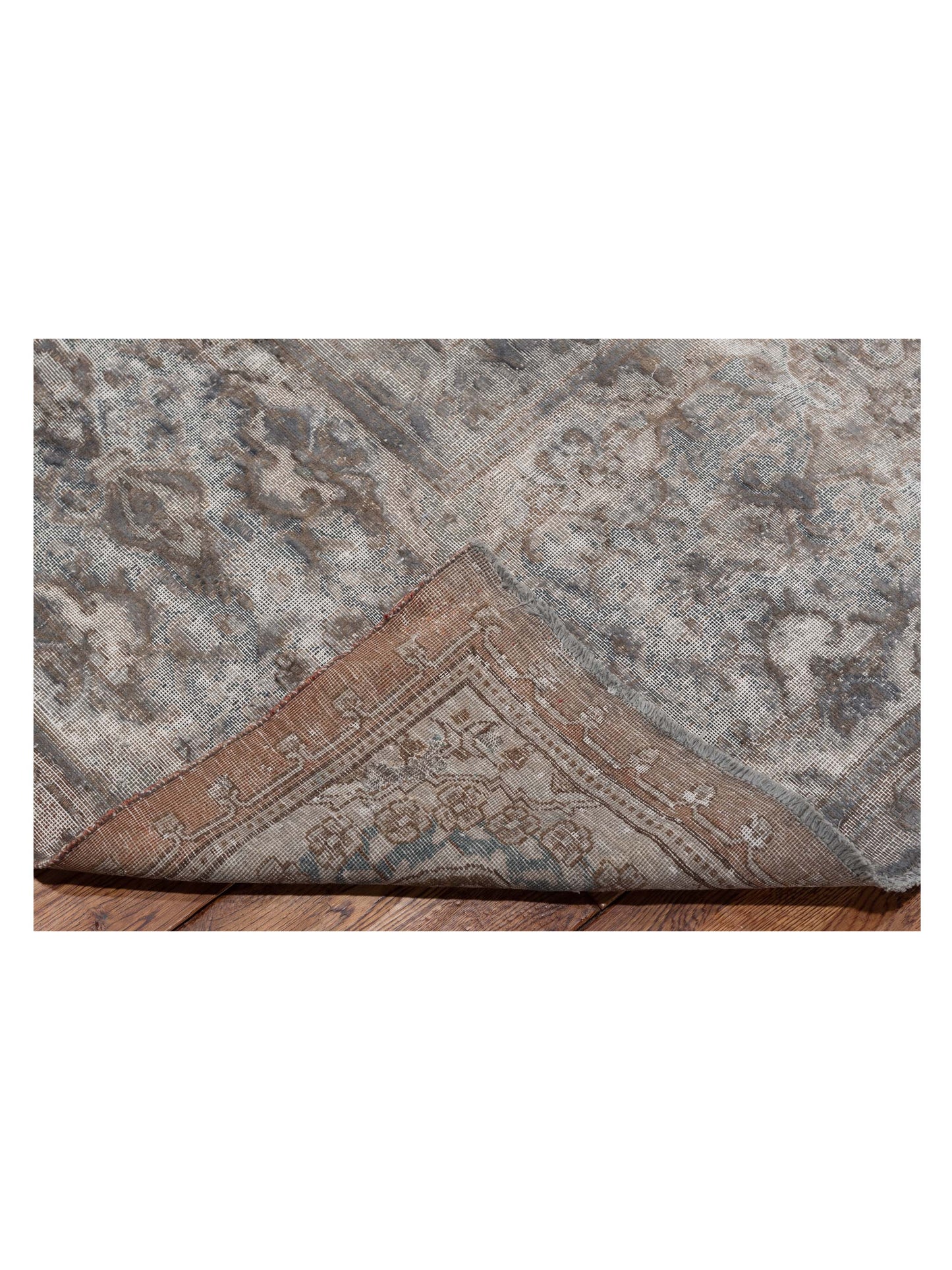 Vintage Gray 9.11x13.6 Hand Knotted Rug