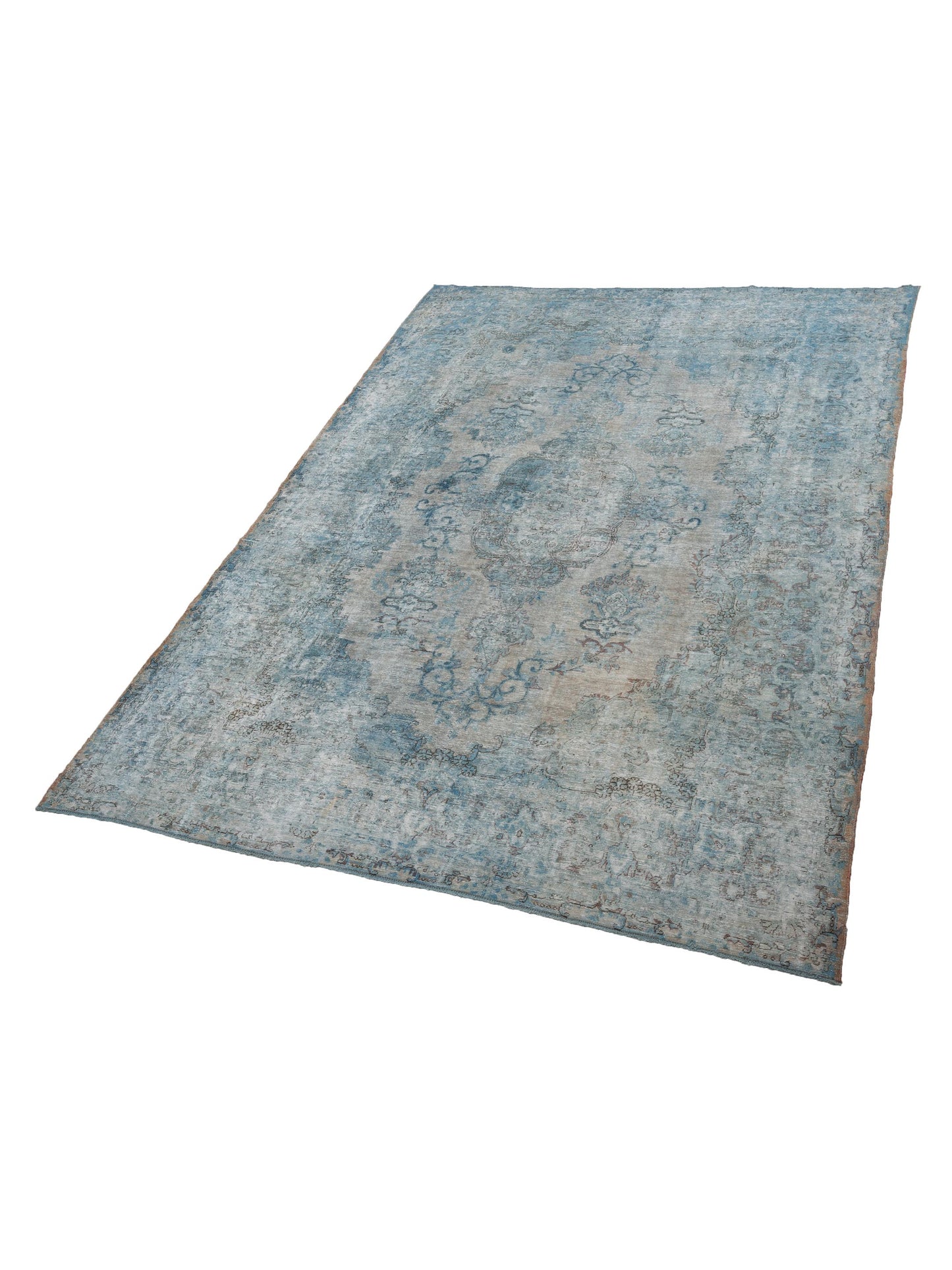 Vintage Blue 9.6x13.3 Hand Knotted Rug
