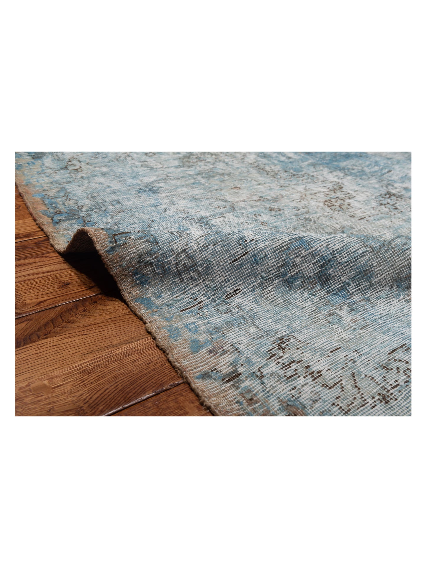 Vintage Blue 9.6x13.3 Hand Knotted Rug